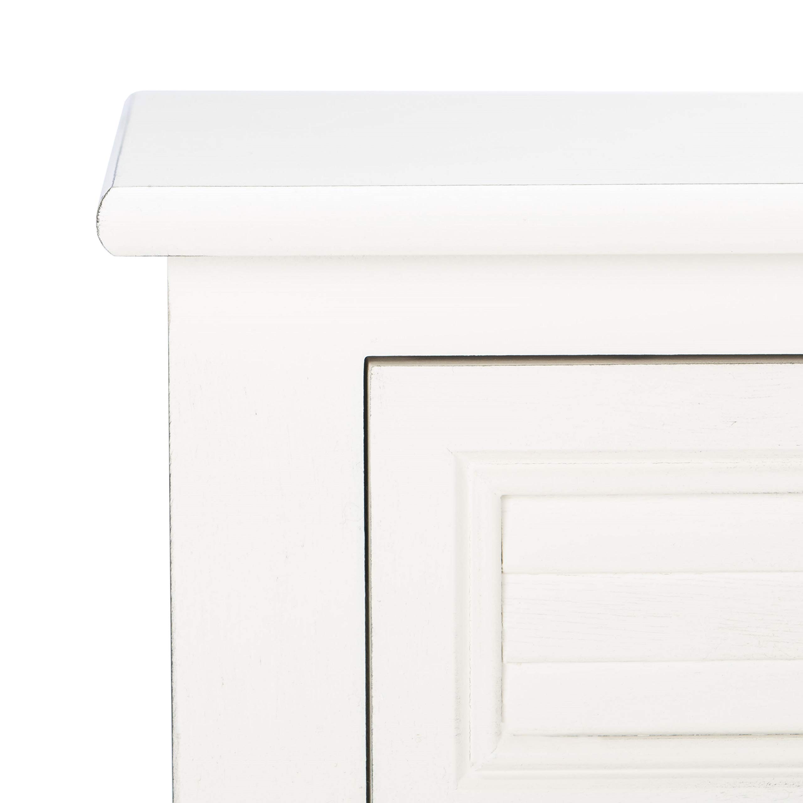 Distressed White 2-Drawer Console Table with Bottom Shelf - Safavieh Home Collection Tate | Perfect for Entryway, Living Room & Hallway Decor