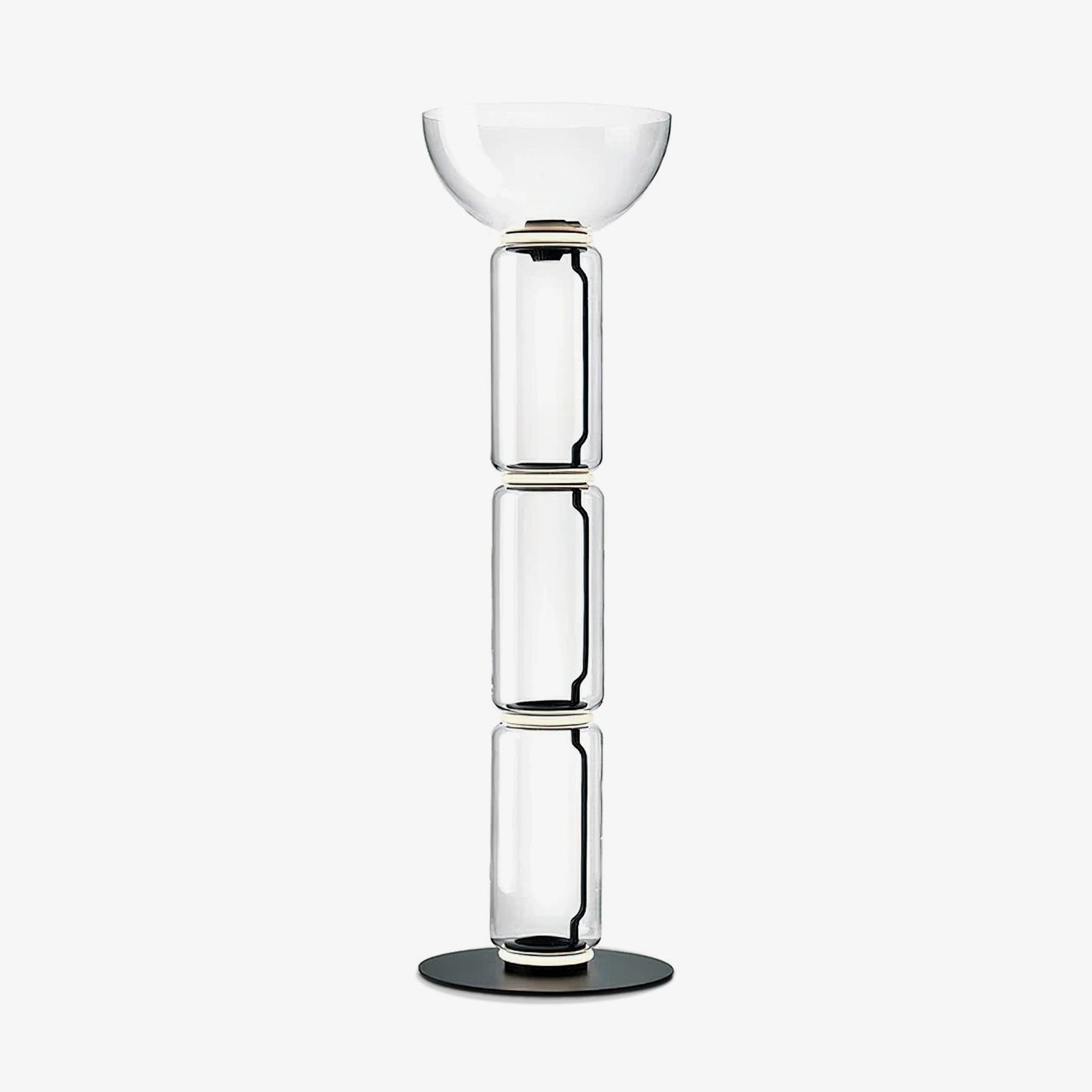 Modern Bamboo Glass Floor Lamp - Elegant Home Decor for Living Room, Bedroom & Office - Soft Ambient Lighting for Relaxation & Reading
