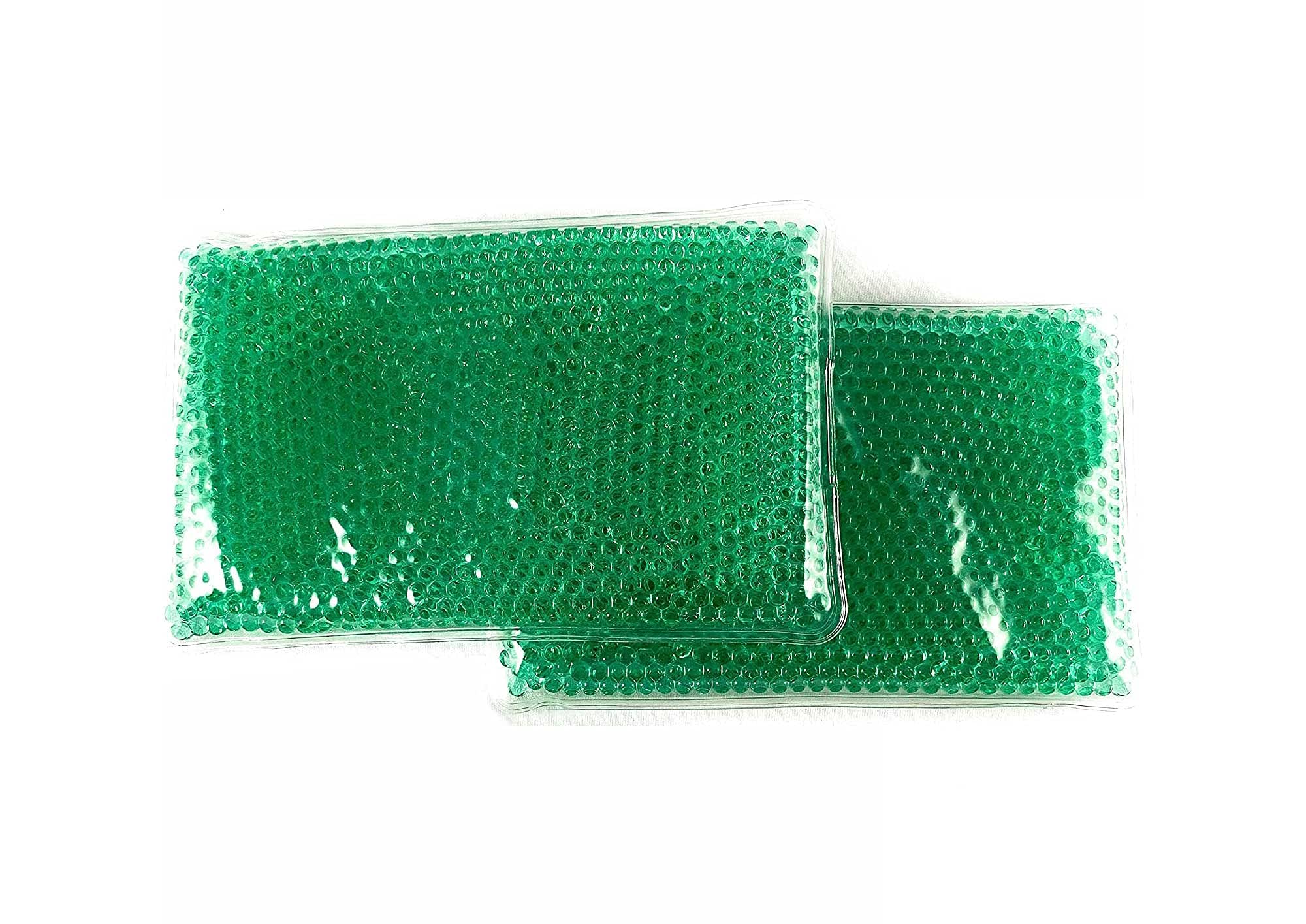 Reusable Hot & Cold Therapy Gel Packs for Back Pain Relief - Large Rectangle Ice Packs for Injuries, Muscle Soreness & Swelling - 2-Pack Green Gel Ice Packs for Sports Recovery, First Aid & Post-Surgery Care