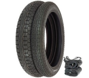 IRC GS-11 Motorcycle Tire Set - Compatible with Yamaha XS650 - Front & Rear Tires, Inner Tubes & Rim Strips - Perfect for Vintage Bike Restoration & Cruising