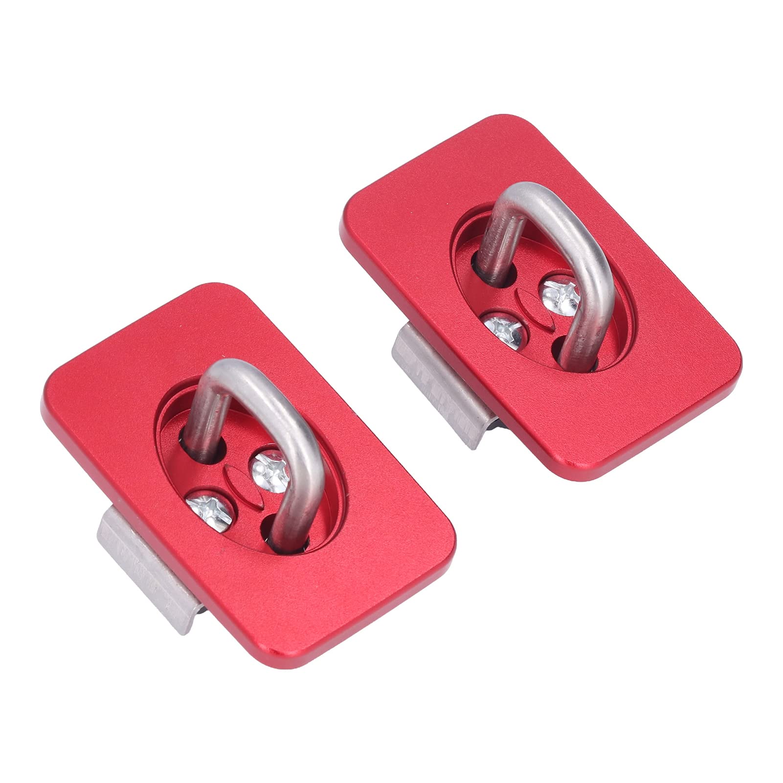 Shanrya Retractable Tie Down Anchors - Heavy Duty Truck Bed Side Wall Anchors, Weatherproof Car Accessories (Red) - Perfect for Securing Cargo in Pickup Trucks, Trailers & SUVs