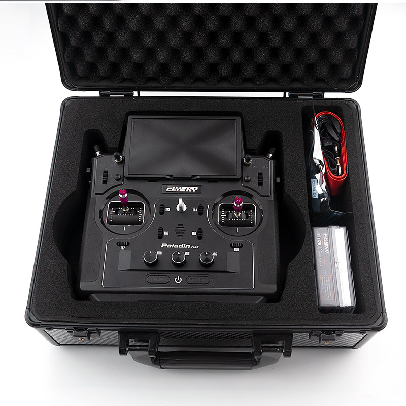 FlySky FTR8B Metal Tray Carbon Fiber Protection Box for RC Excavator Truck Loader Models - CNC Strap Compatible with PL18 Transmitter | Durable Receiver Case for Construction Vehicle Remote Control