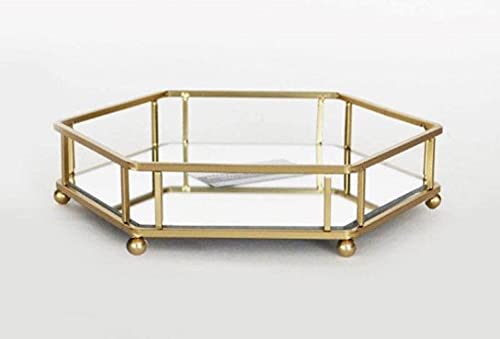 AQ Premium Mirrored Storage Tray - Vanity Organizer for Makeup, Jewelry & Beauty Products | Elegant Dresser & Bathroom Decor | Perfect for Entryway & Kitchen Countertop | Holds Perfume, Toiletries, Nail Polish & Guest Towels | Ideal for Home Organization & Gift Giving