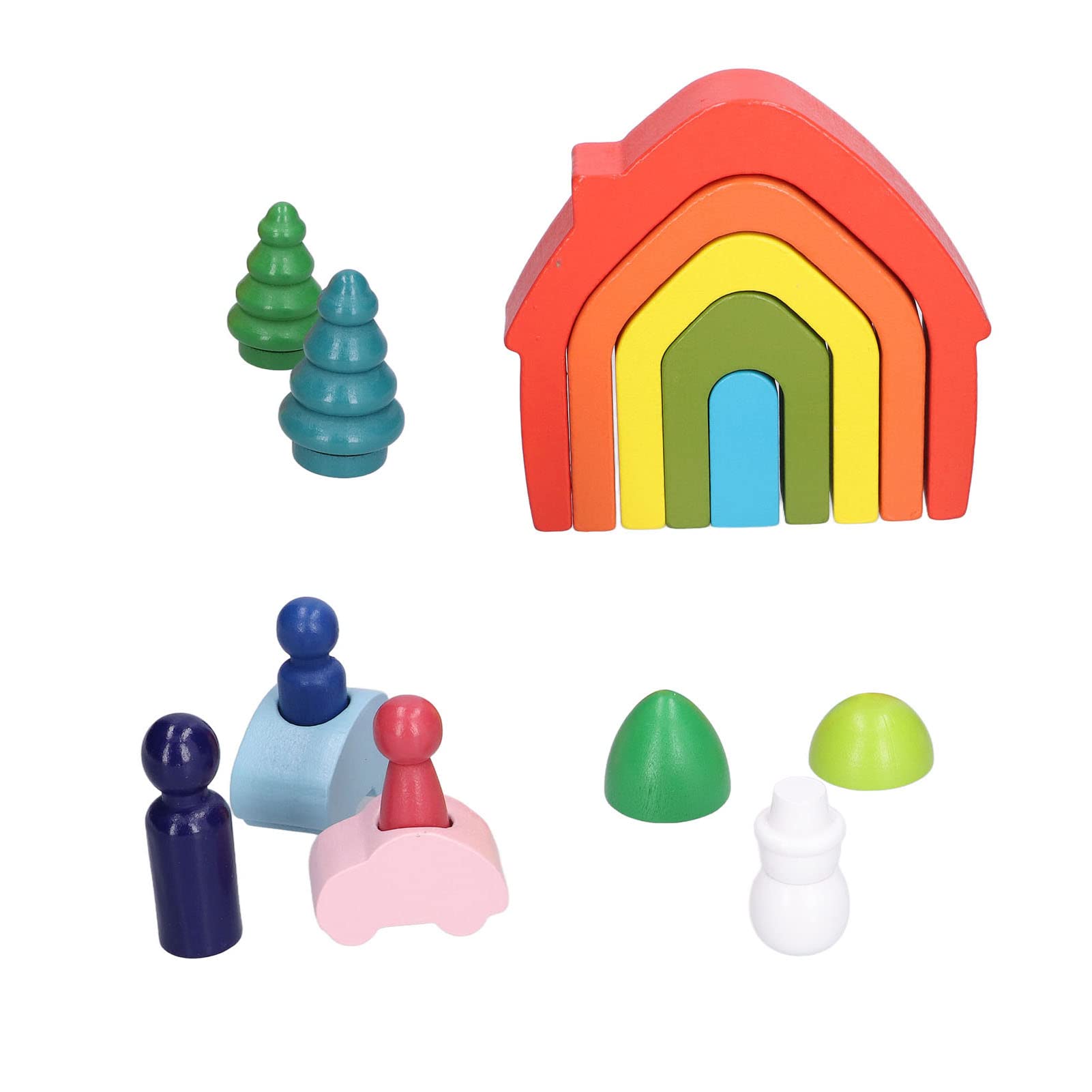 Wooden Arched Building Blocks - Non-Toxic Rainbow Colored Educational Toys for Kids | Perfect for STEM Learning, Creative Play & Nursery Decor (DX-Rainbow Rainbow Room)