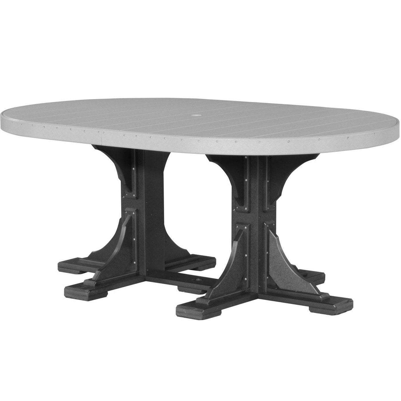 Eco-Friendly Recycled Plastic Oval Dining Table - Sustainable Outdoor Patio Furniture for Garden, Deck, and Backyard Entertaining