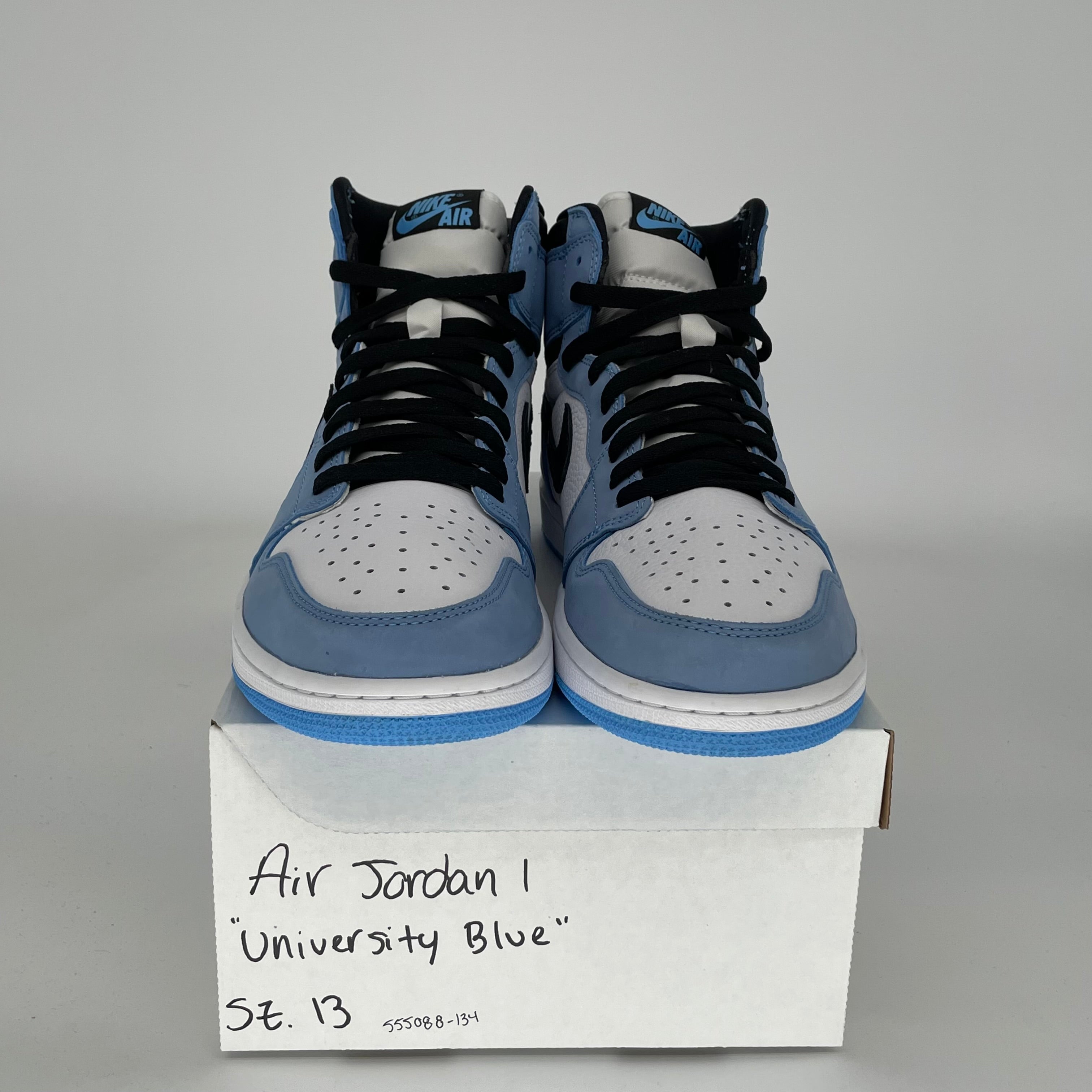 AIR JORDAN 1 UNIVERSITY BLUE Men's Basketball Shoes Size 13 - 555088-134 | Retro High Top Sneakers for Casual Wear & Street Style