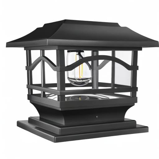 **Davinci Lighting Flexfit (2 Pack) & Edison (1 Pack) Solar Post Cap Lights - Slate Black - Outdoor Landscape Lighting for Fence, Deck, and Garden**