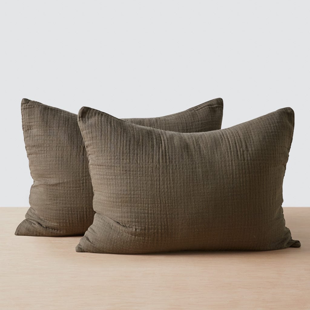 Organic Cotton Gauze Pillow Shams - Soft & Breathable Bedding for a Comfortable Sleep - Perfect for Home, Hotel, and Guest Room Decor