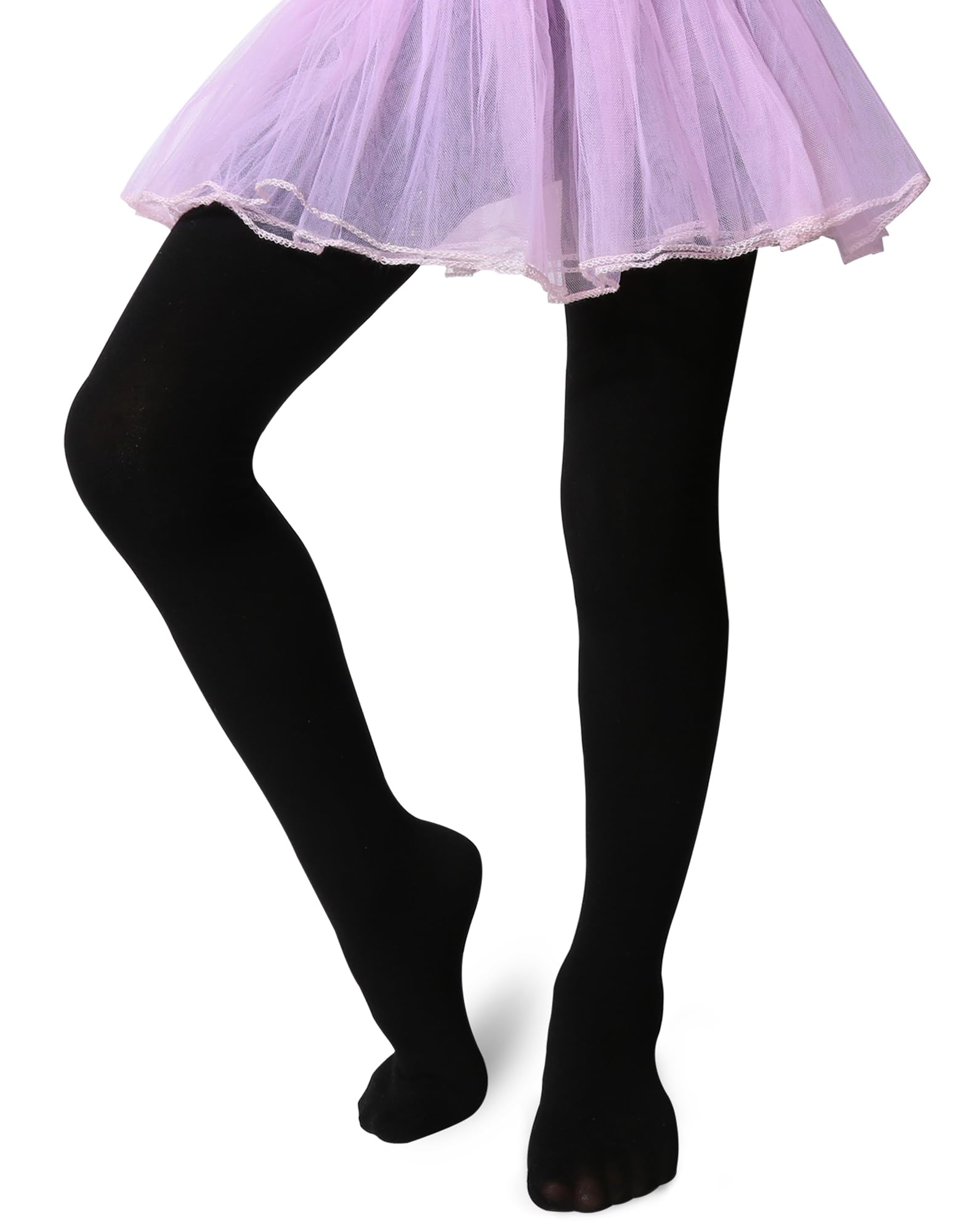 Henwarry 90D Ballet Dance Tights for Girls - Soft Microfiber School Uniform Leggings, Semi-Opaque Footed Tights - Perfect for Ballet Class, Dance Practice & Everyday Wear