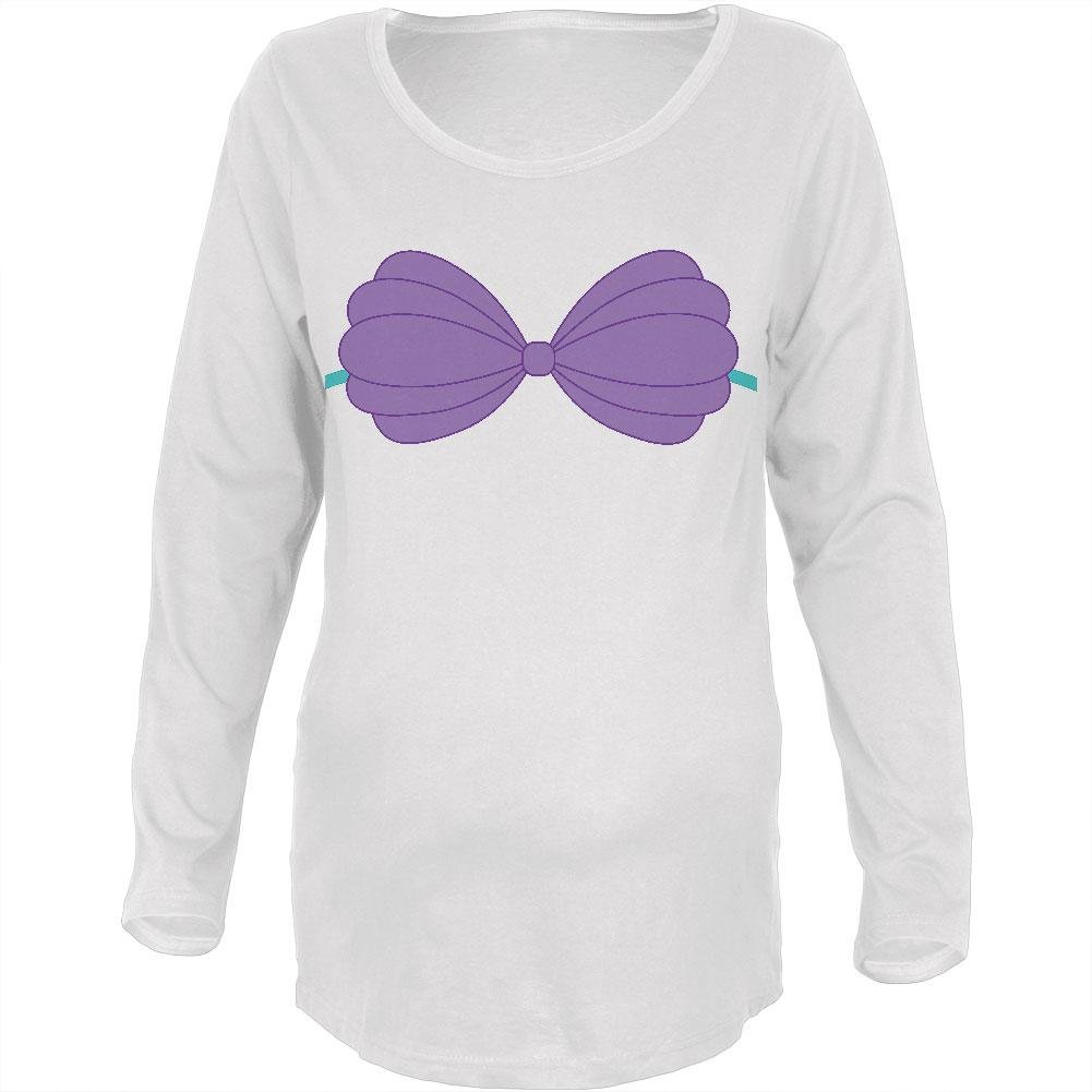 Halloween Purple Shell Bra Costume - Maternity Soft T-Shirt for Women | Comfortable Pregnancy Outfit for Halloween Parties & Cosplay