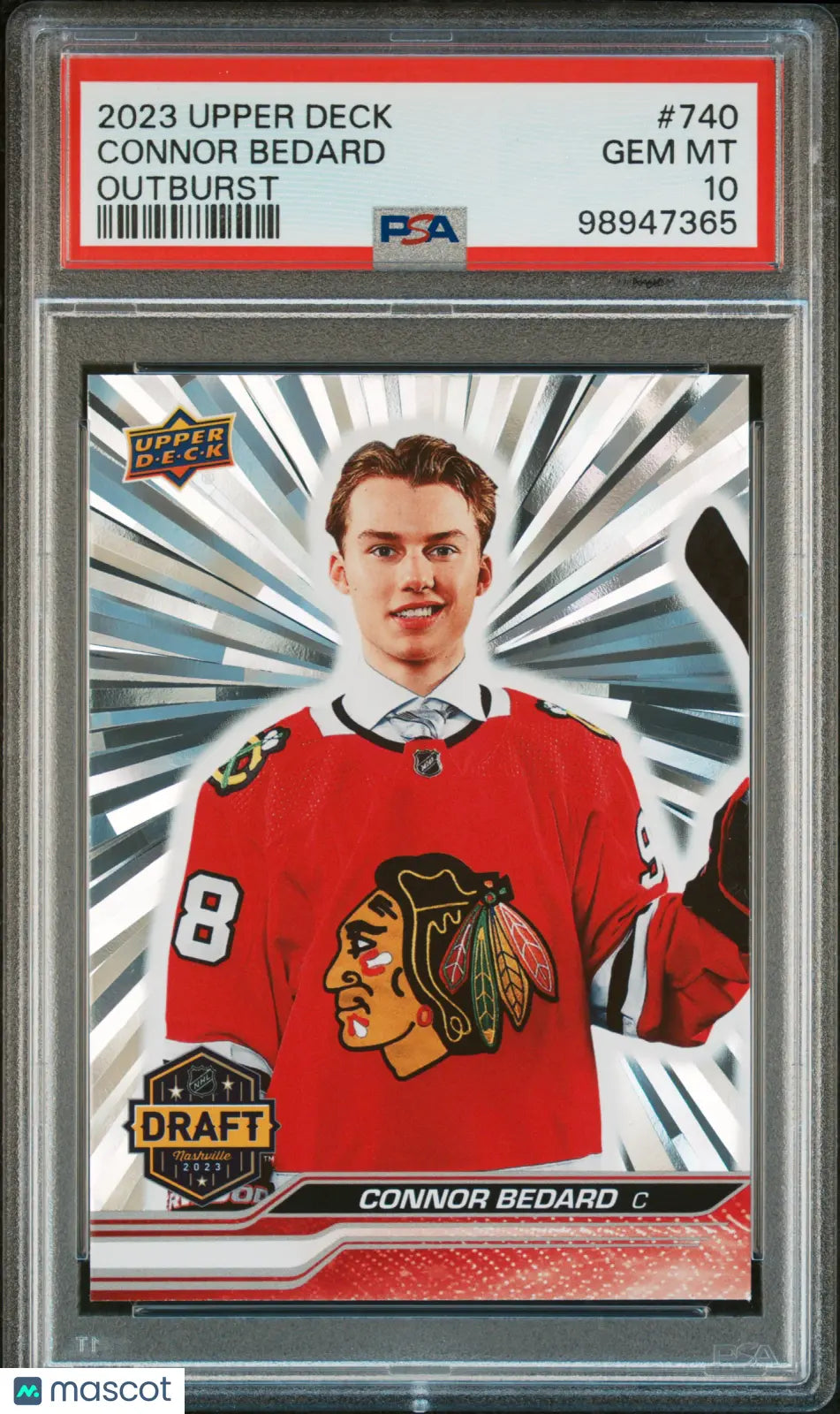 2023-24 Upper Deck Extended Series Connor Bedard RC Draft Outburst PSA 10 Gem Mint Hockey Card - Perfect for Collectors & Investors, Great for Display in Home or Office