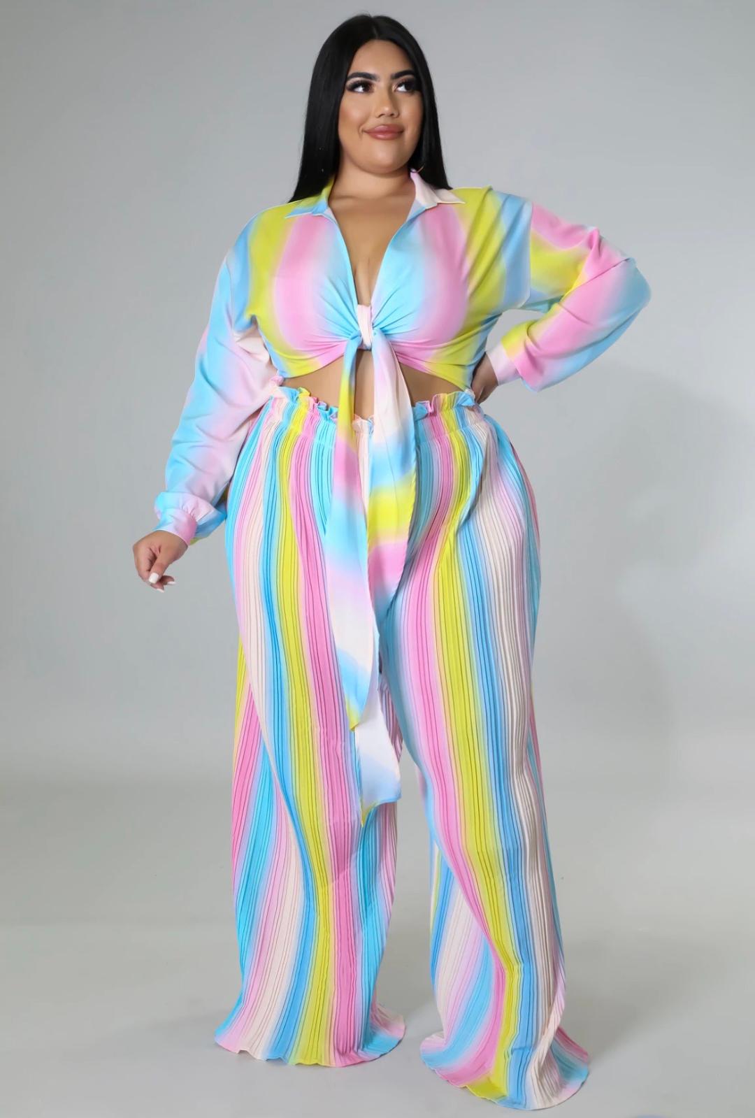 Miss Honey Women's Curve Pant Set - Comfortable Stretchy Lounge Pants & Top Outfit for Yoga, Sleep, and Home Relaxation