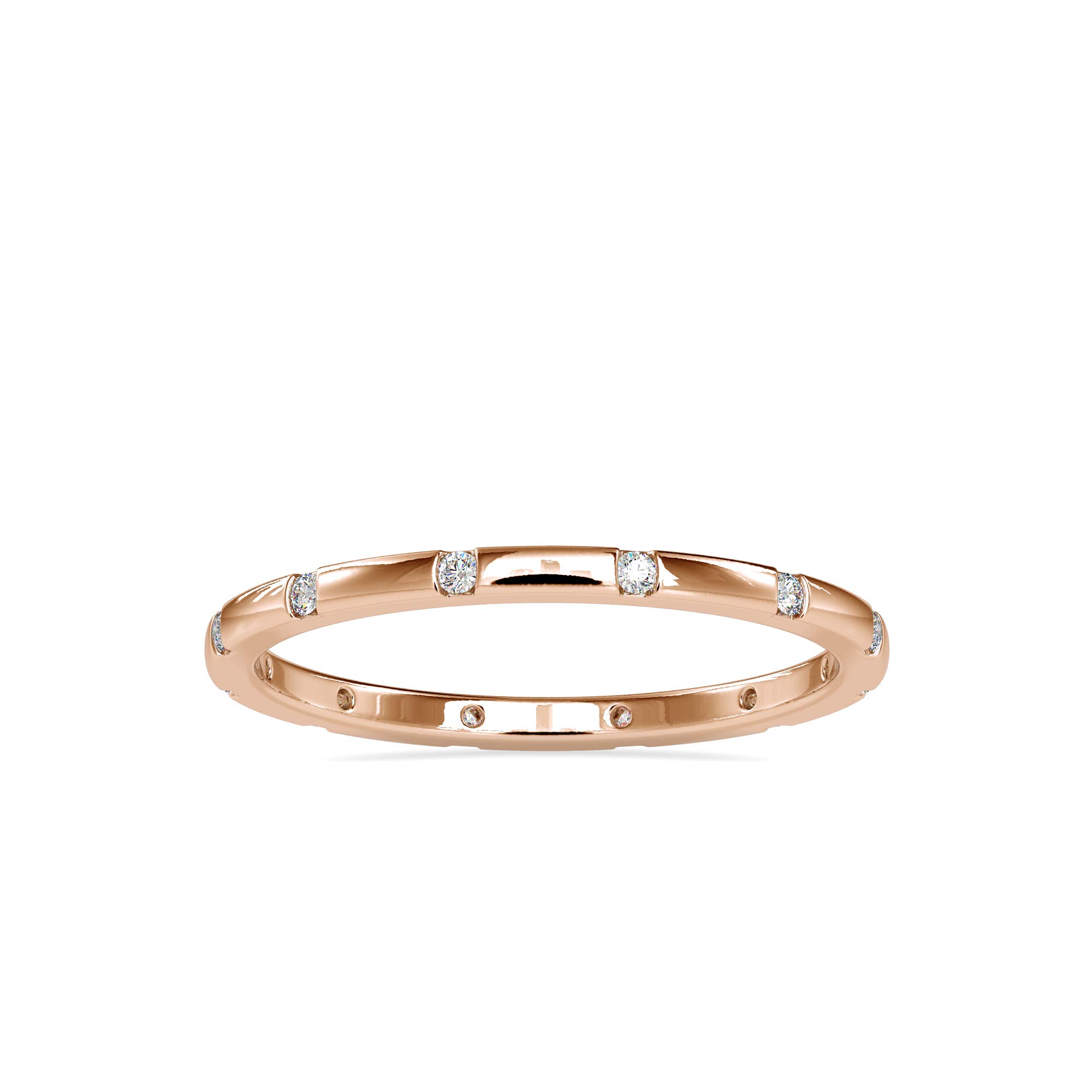 Certified 18K White/Yellow/Rose Gold Wedding Band Ring with 0.09 Ct Round Natural Diamond for Women | Bridal Engagement Ring (IJ-SI Color-Clarity) | Perfect for Wedding Ceremonies, Anniversaries & Special Occasions