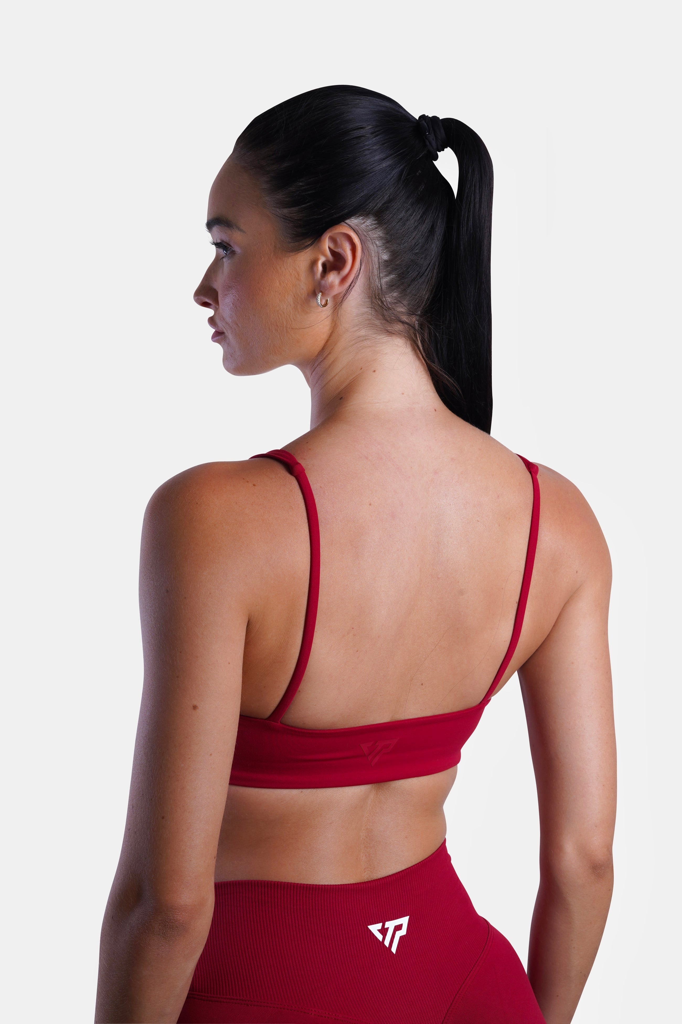 Sleek Comfort Bra - Dark Red Lace Underwire for Women | Perfect for Yoga, Workout & Everyday Wear