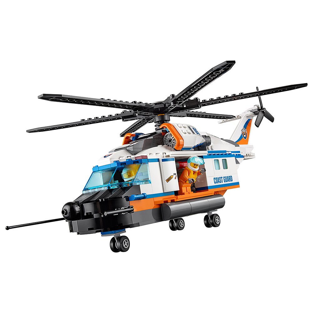 LEGO City Coast Guard Heavy-Duty Rescue Helicopter 60166 Building Kit - 415 Pieces Toy Set for Kids Ages 6-12 | Creative Play, Emergency Rescue Role Play & STEM Learning Activity