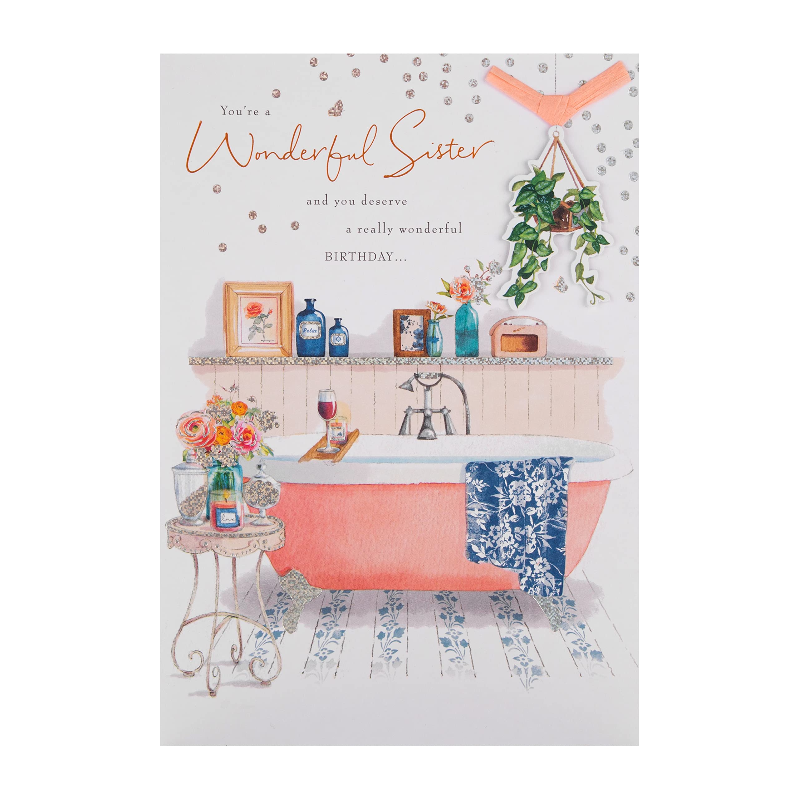 Hallmark Birthday Card for Sister - Classic Lucy Cromwell Illustrated Design | Thoughtful Greeting Card for Sisters, Best Friends & Loved Ones | Perfect for Birthdays, Anniversaries & Special Occasions