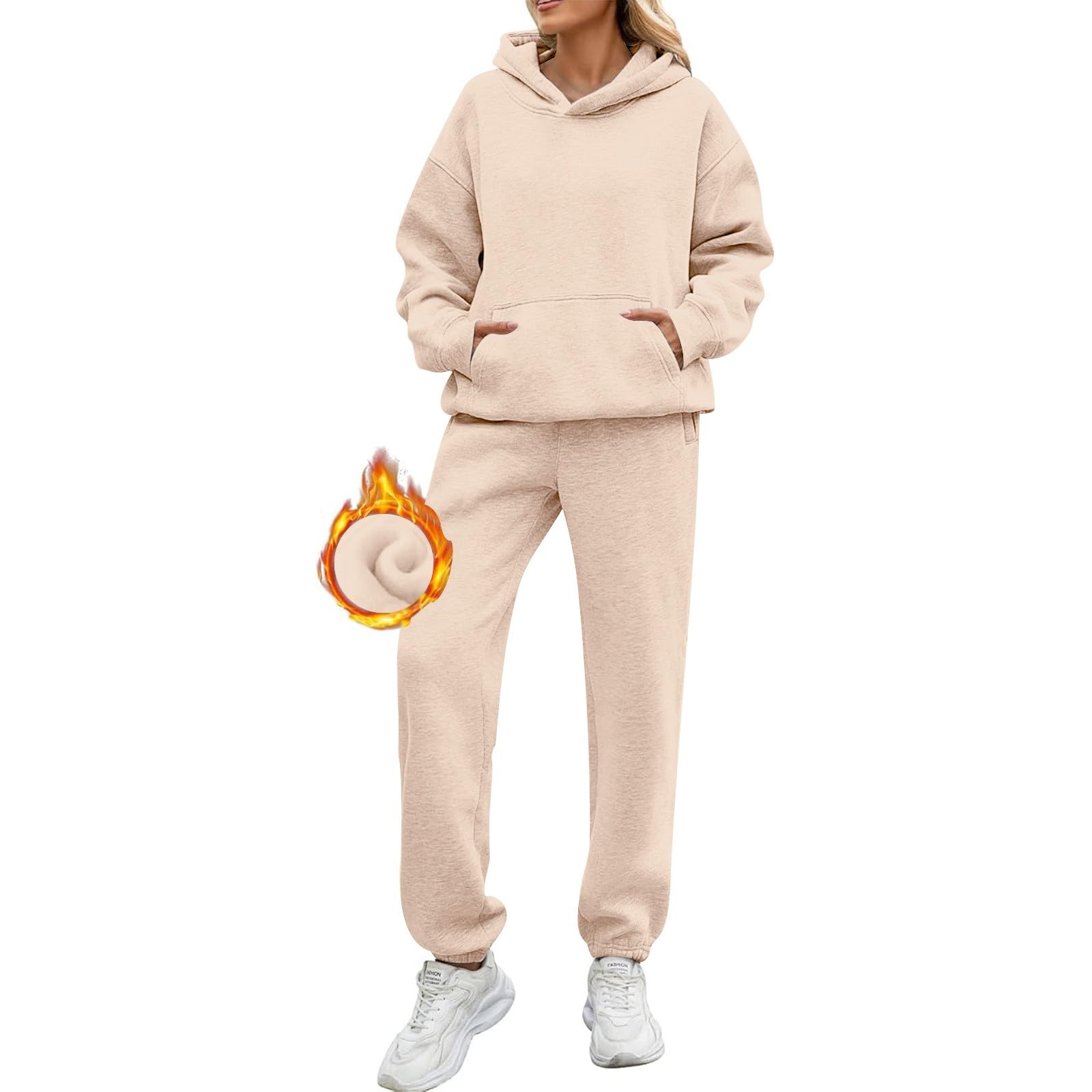 Women's 2-Piece Sweatsuit Set - Casual Lounge Wear & Jogger Outfit for Comfort & Style | Perfect for Home, Gym, and Running Errands