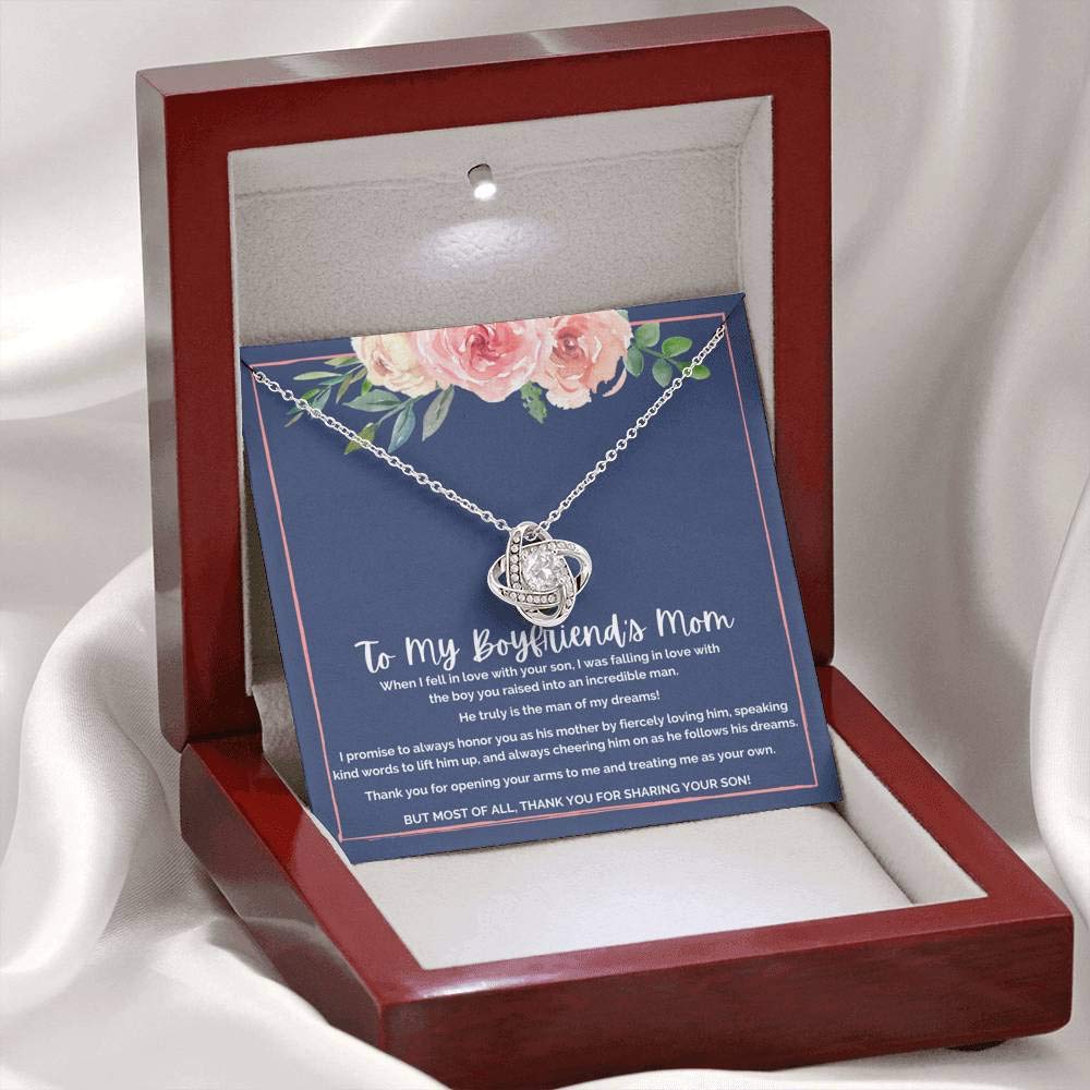 Elegant Heart Pendant Necklace for Mom - Gift for Boyfriend's Mother with Jewelry Gift Box - Perfect for Birthday, Anniversary & Mother's Day Gifts