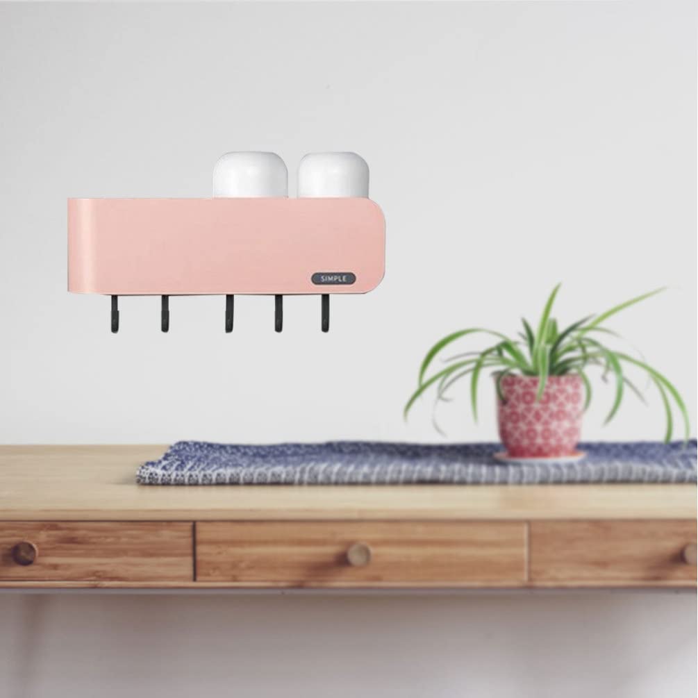 Zerodeko 1-Piece Heavy Duty Kitchen Wall Mounted Storage Rack - Space Saving Organizer for Plates, Towels & Keys - Perfect for Kitchen, Bathroom & Pantry Organization (Pink)