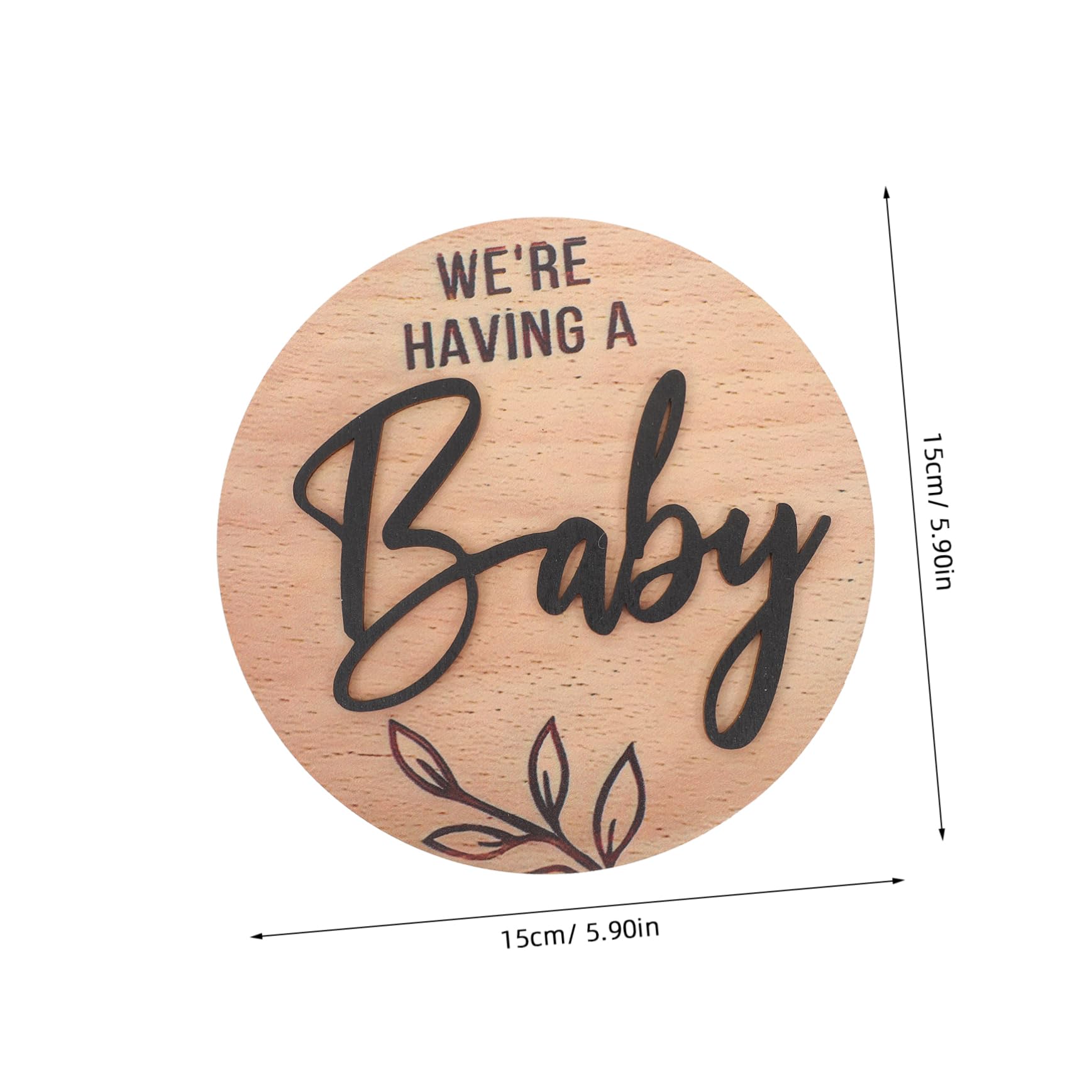 Wooden Baby Birth Announcement Sign - Circle Pregnancy & Newborn Keepsake Decor for Nursery, Baby Shower, and Gender Reveal Parties