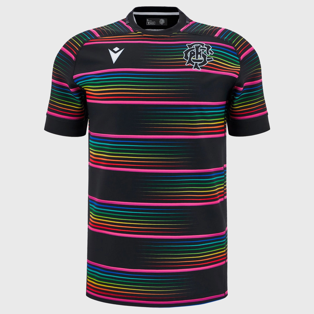 Macron Barbarians Men's Rugby Training Shirt 2025 - Breathable Performance Jersey for Rugby Practice & Gym Workouts