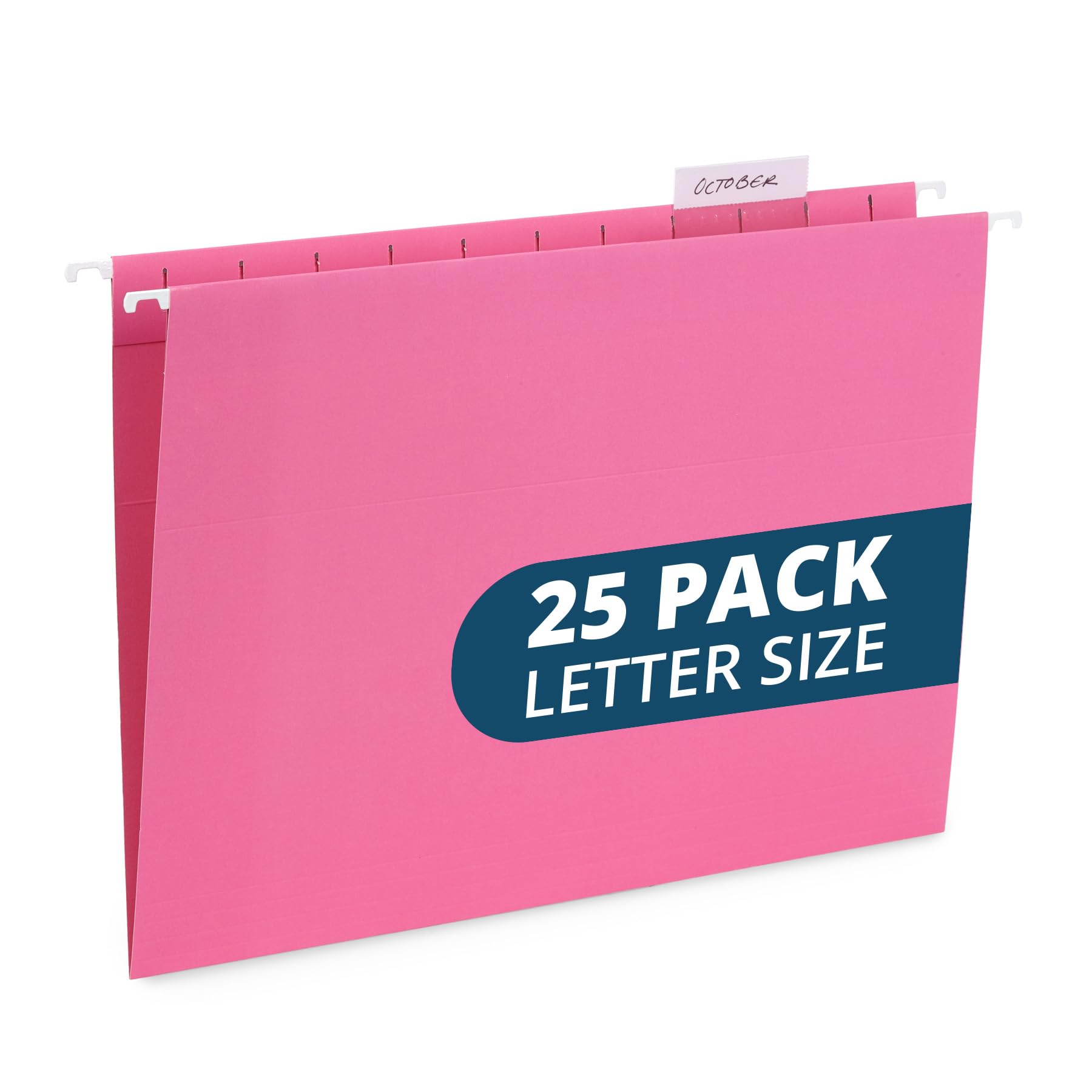 Blue Summit Supplies 25 Pink Hanging File Folders Letter Size - Reinforced Office File Folders for Home & Office Organization | Color-Coded Filing System for Documents, Bills & Records