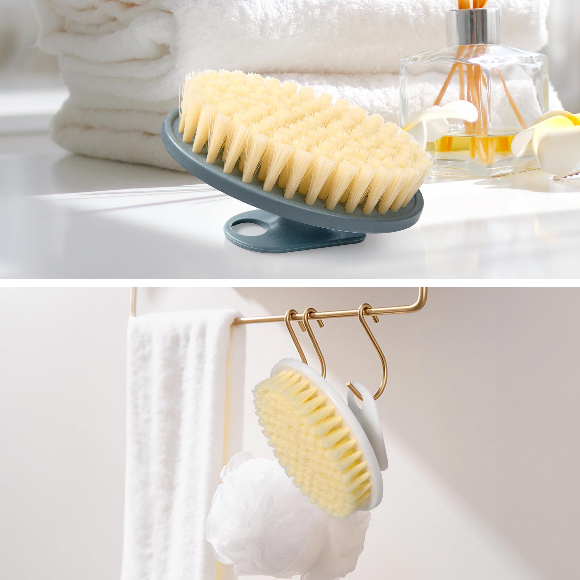 INNERNEED Exfoliating Shower Brush with PP Bristles - Pack of 4 for Deep Cleansing, Cellulite Massage & Lymphatic Drainage | Improve Blood Circulation & Skin Texture | Perfect for Spa, Home Use & Self-Care Routine