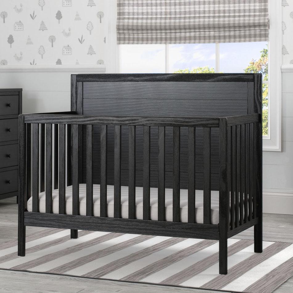 Cambridge 4-in-1 Convertible Baby Crib - Toddler Bed & Daybed with Mattress - Nursery Furniture for Boys & Girls - Perfect for Bedrooms, Daycare & Guest Rooms
