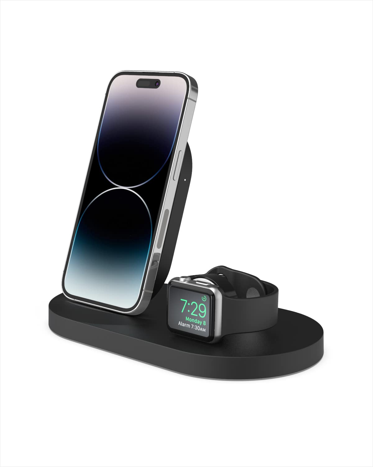 Belkin 3-in-1 Wireless Charging Station for iPhone 14/13/12 & Apple Watch - Fast Qi Wireless Charger with USB-A Port - Perfect for Bedside, Office & Travel (Black)