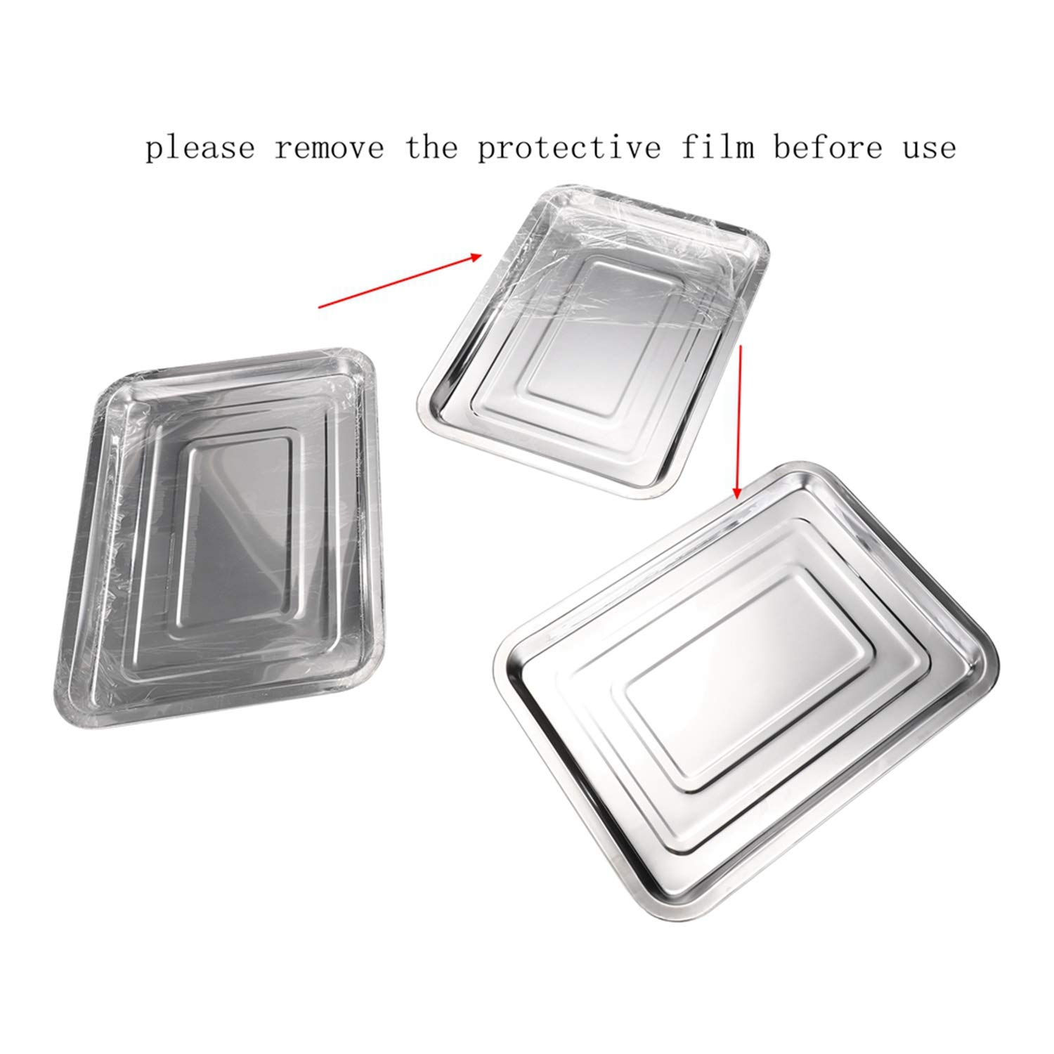 3-Pack Stainless Steel Trays 13.5