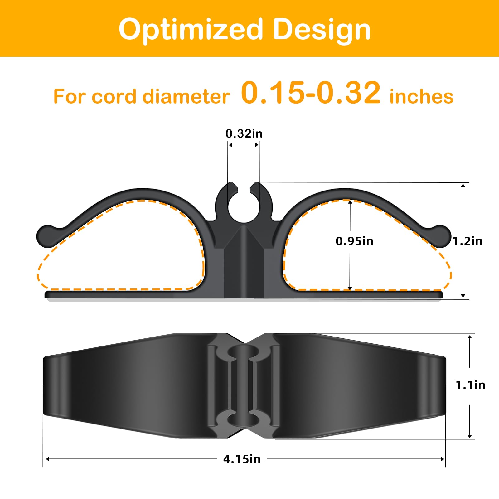 12-Pack Adhesive Cord Organizer for Kitchen Appliances - Stick-On Cord Keeper & Winder for Pressure Cooker, Stand Mixer, Blender | Keep Countertops Tidy & Safe in Small Kitchens