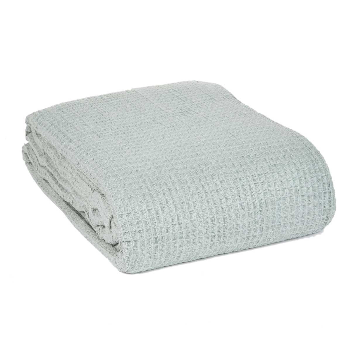 NASA Temperature Regulating Cotton Blanket - Twin Size Soft Blue Cooling & Warming All-Season Throw - Perfect for Bed, Sofa, Travel & Camping