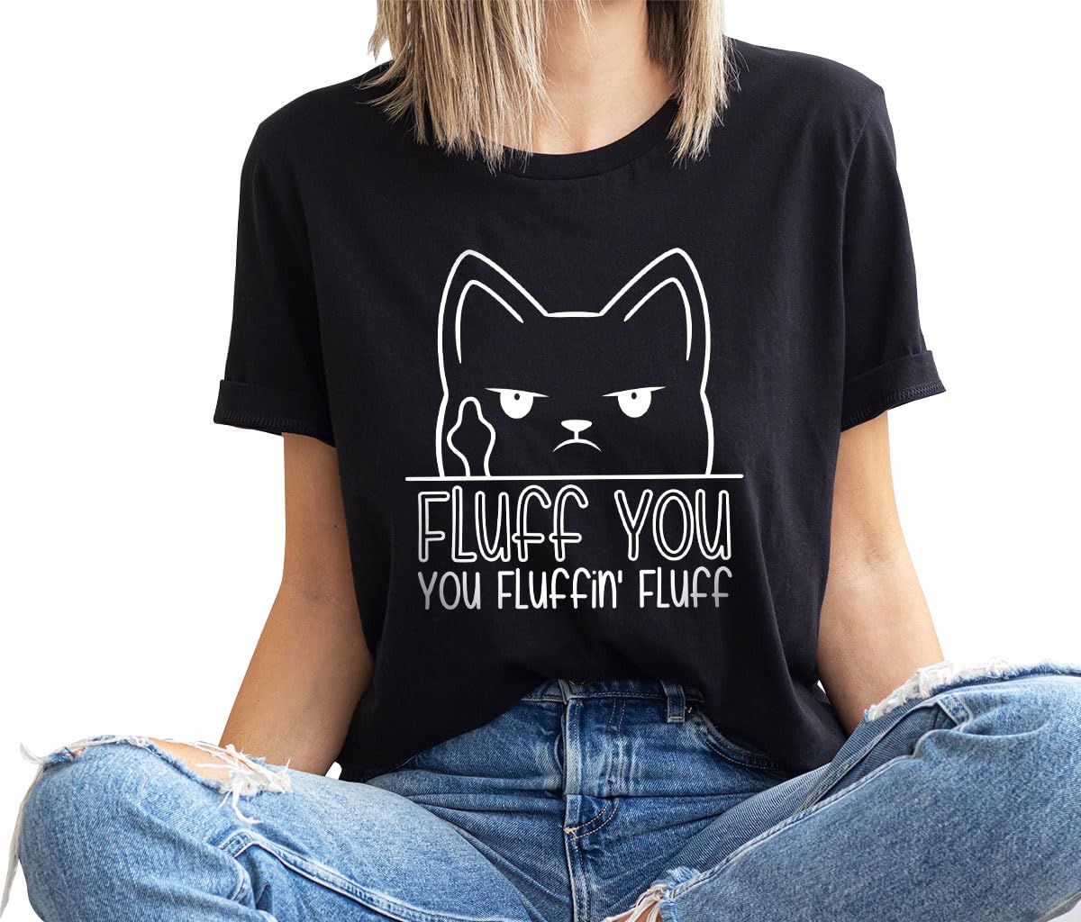 Cute Cat Lover T-Shirt - Fluffy Gift for Cat Parents - Funny Cat Tee for Casual Wear