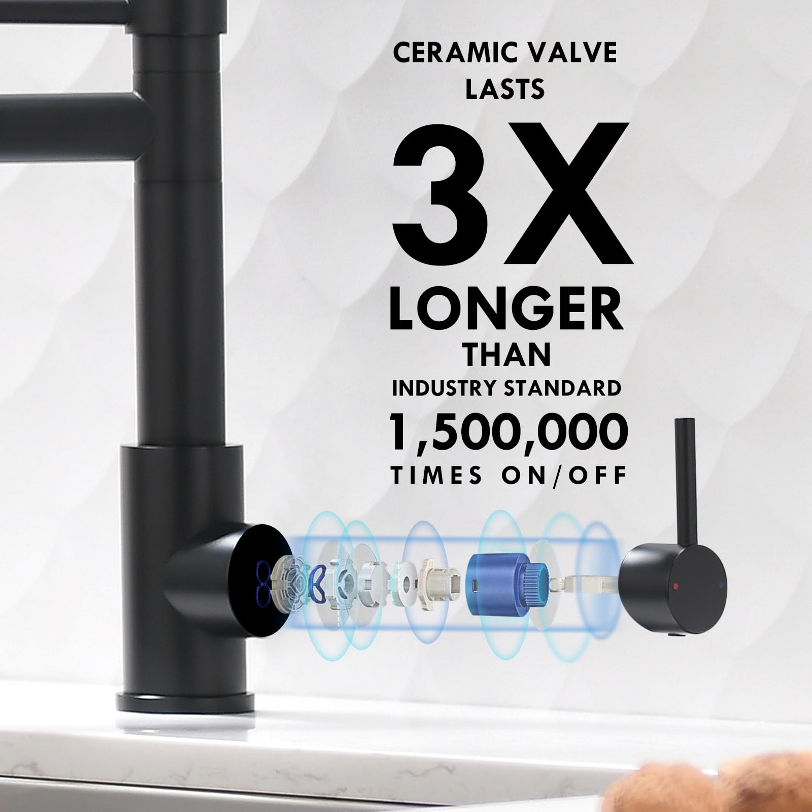 AIMADI Matte Black Kitchen Faucet with 2 Function Sprayer - Commercial Grade Stainless Steel, Single Handle Single Hole Design - Perfect for Restaurants, Home Kitchens & Bar Sinks