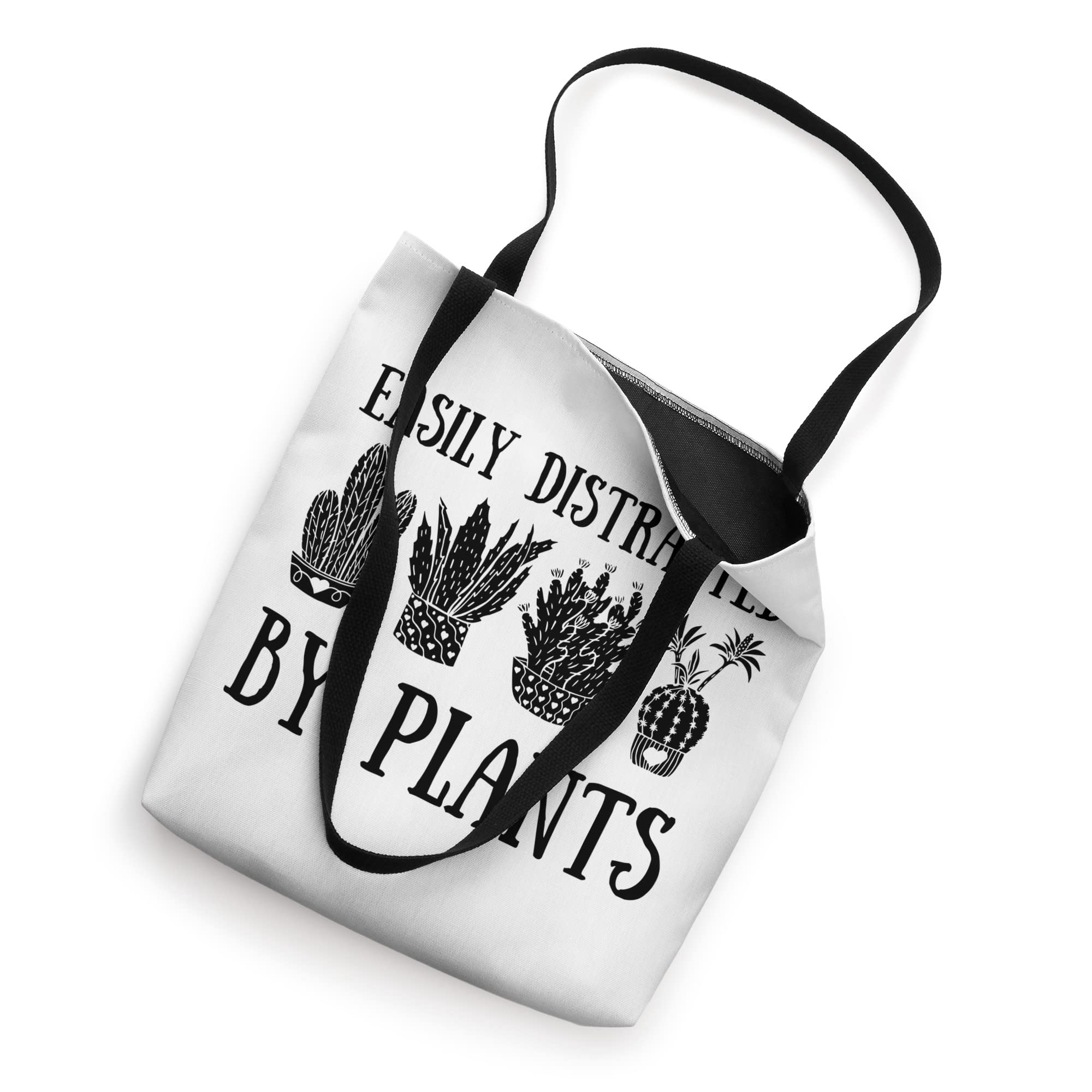 Funny Gardener Easily Distracted by Plants Tote Bag - Cute Gardening Gift for Plant Lovers - Perfect for Farmers Market, Grocery Shopping & Outdoor Adventures