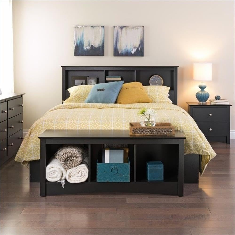 Black 2-Drawer Nightstand Set of 2 - Modern Bedside Tables with Storage for Bedroom, Living Room & Office