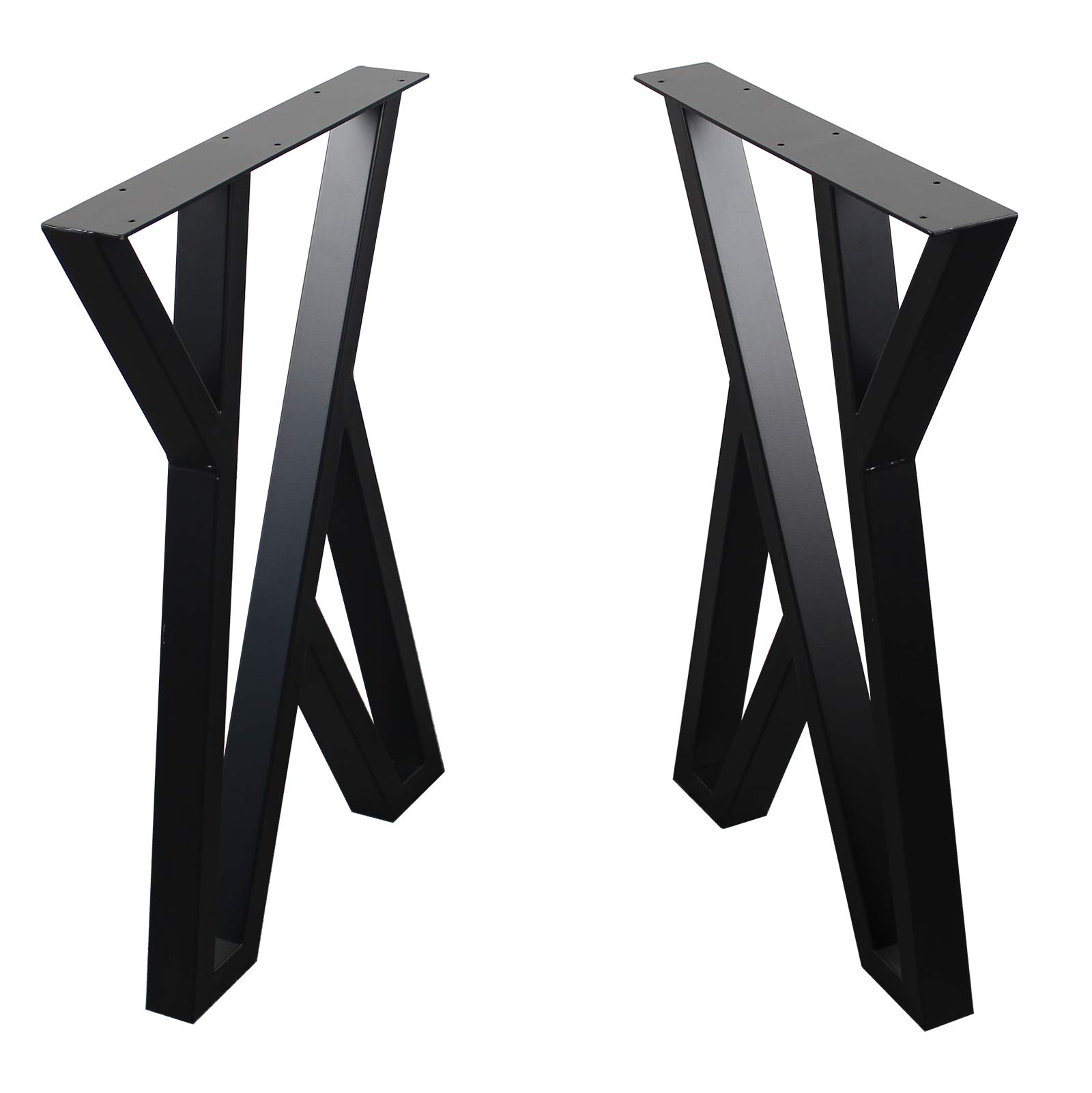 MBQQ 2-Pack Rustic X-Shaped Metal Table Legs - Heavy Duty Industrial Furniture Legs for DIY Desk, Dining Table & Bench (28