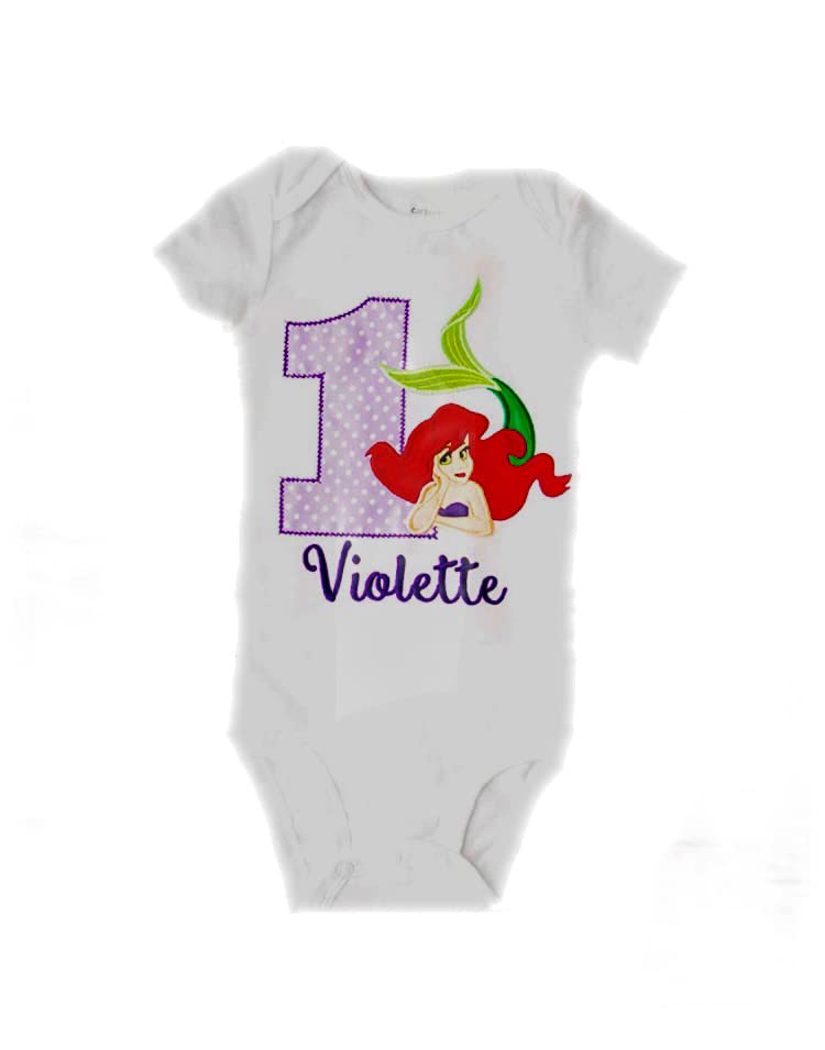 1st Birthday Mermaid Bodysuit Outfit for Baby Girls - Adorable Mermaid-Themed Cake Smash & One-Year-Old Photoshoot Outfit - Perfect for Birthday Parties, Beach Photos & Special Celebrations