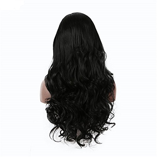16 Inch Full Lace Human Hair Wigs for Black Women - 100% Virgin Remy Human Hair Body Wave Wig in Jet Black (#1) - Perfect for Daily Wear, Cosplay, and Special Occasions