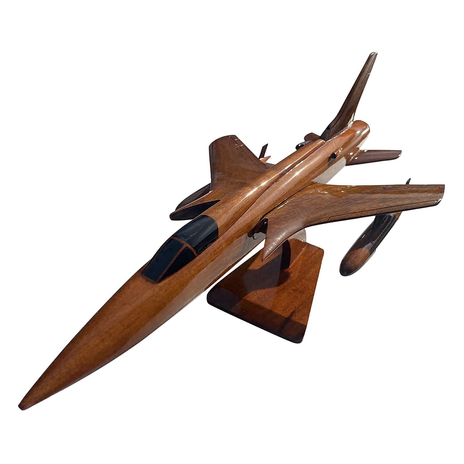 F-105 Thunderchief Desktop Aircraft Model - Handcrafted Mahogany Wood Replica | Perfect for Aviation Enthusiasts, Office Decor & Military Collectors