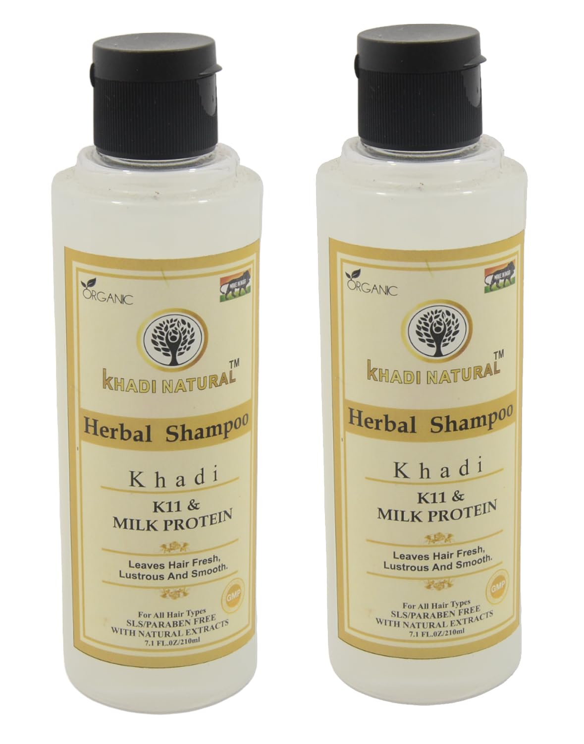 Khadi Natural K11 & Milk Protein Shampoo 210ml - Organic Hair Cleanser for Strong, Healthy Hair - Ayurvedic Herbal Shampoo for Dry, Damaged Hair - Natural Haircare Duo Pack (K11 + Milk Protein) | Perfect for Daily Hair Nourishment & Scalp Care