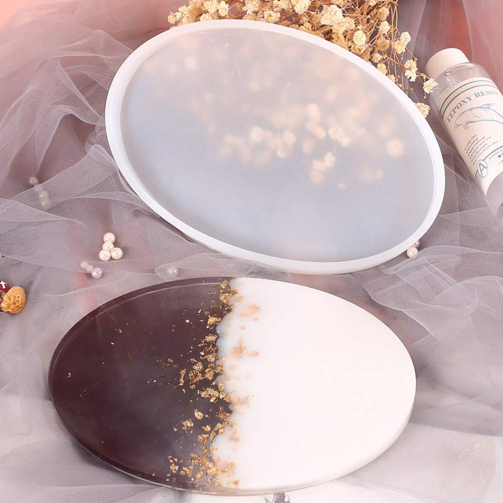 ARTIBETTER 3-Pack Silicone Resin Tray Molds - Oval Shaped Epoxy Platter & Coaster Molds for DIY Crafting, Crystal Clear Resin Casting - Perfect for Home Decor, Jewelry Displays & Gift Making