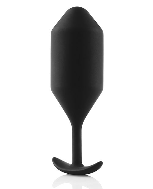 B Vibe Snug Plug 5 - Weighted Silicone Anal Plug for Men & Women - Black - Perfect for Beginners & Advanced Users - Comfortable Wear for Extended Play & Training