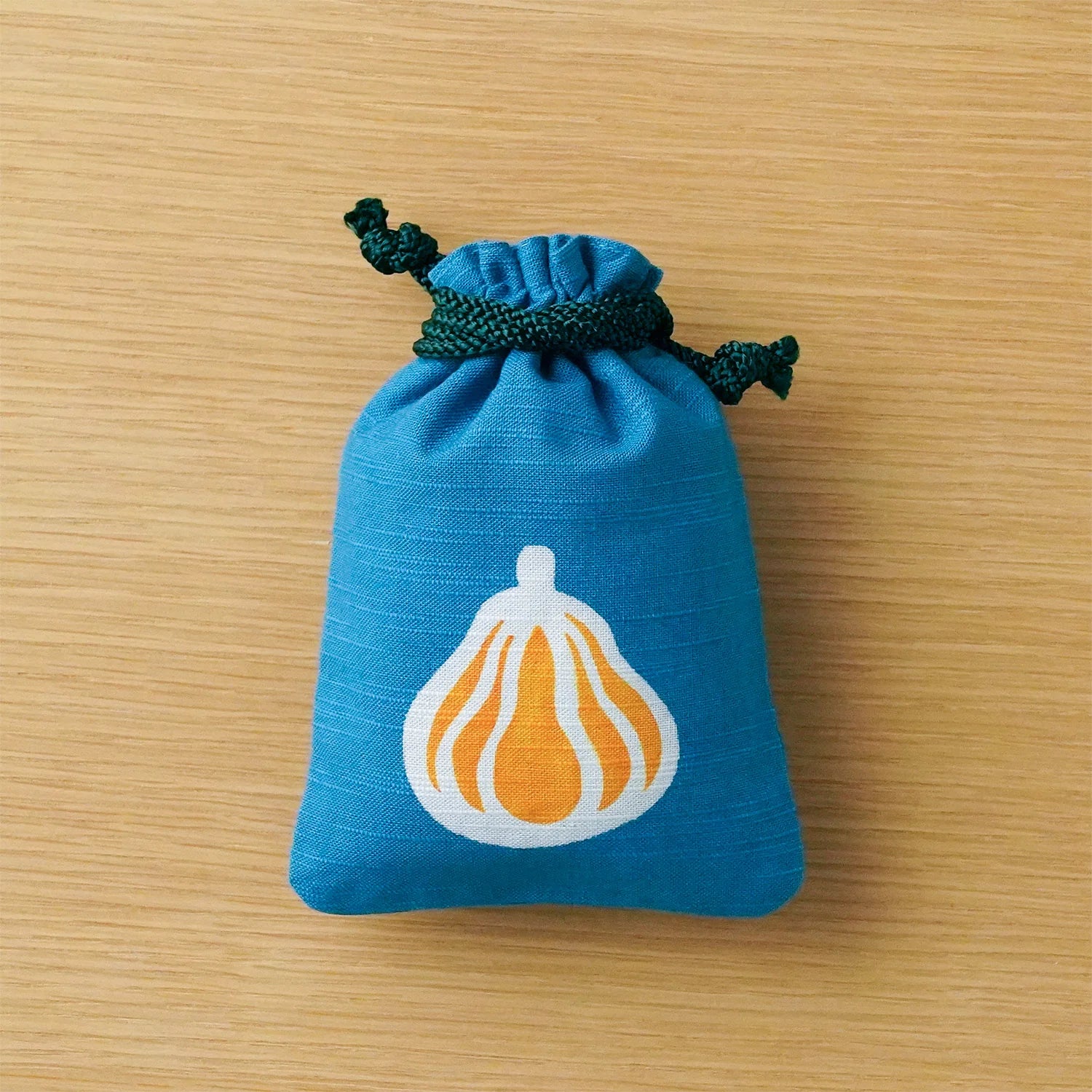 Katazome Small Talisman Bag - Japanese Traditional Pumpkin Drawstring Pouch for Good Luck Charms, Jewelry & Travel Essentials | Handmade Craft Gift for Protection & Spiritual Use