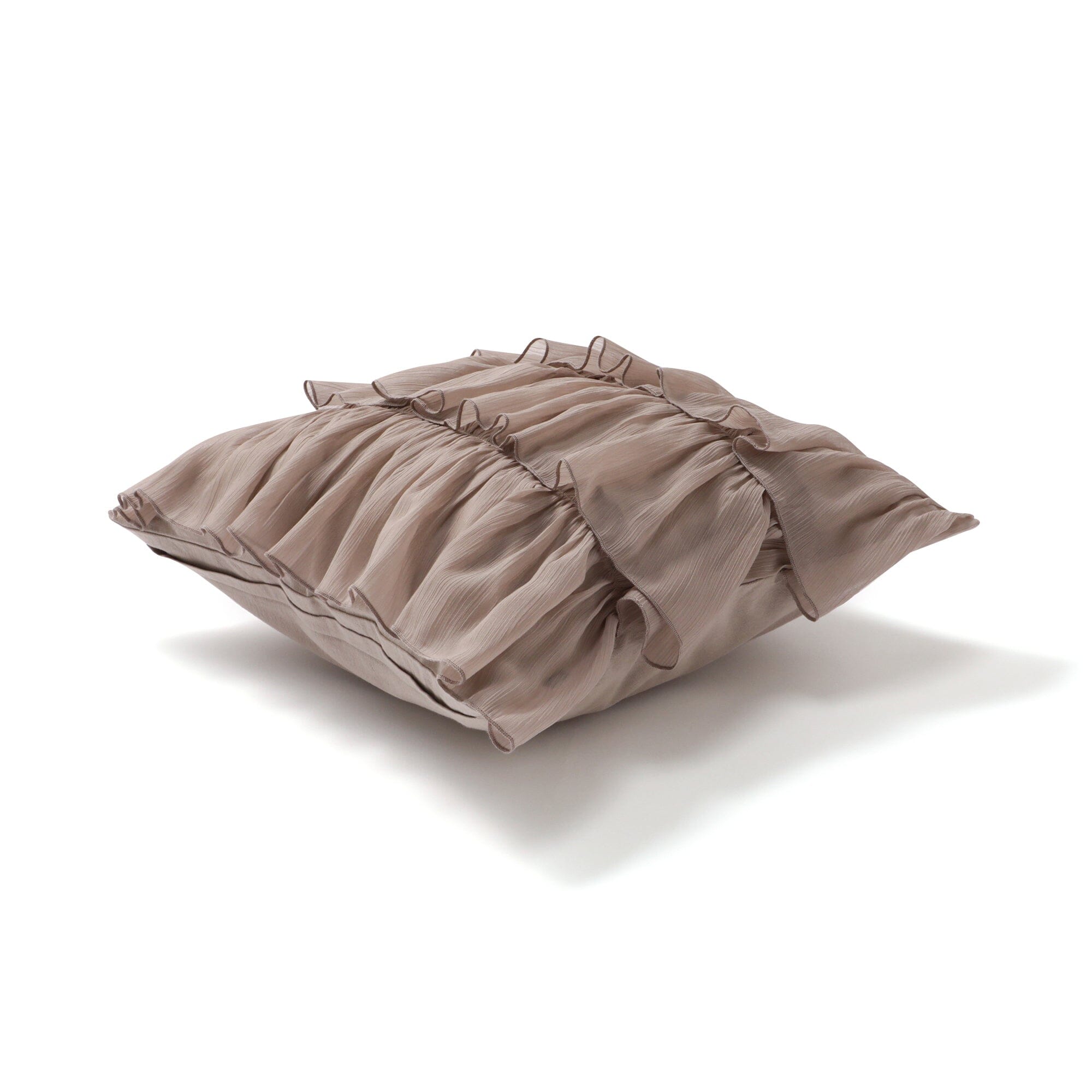 Soft Chiffon Frill Cushion Cover 18x18 Inches Gray - Elegant Home Decor for Sofa, Bed, or Living Room