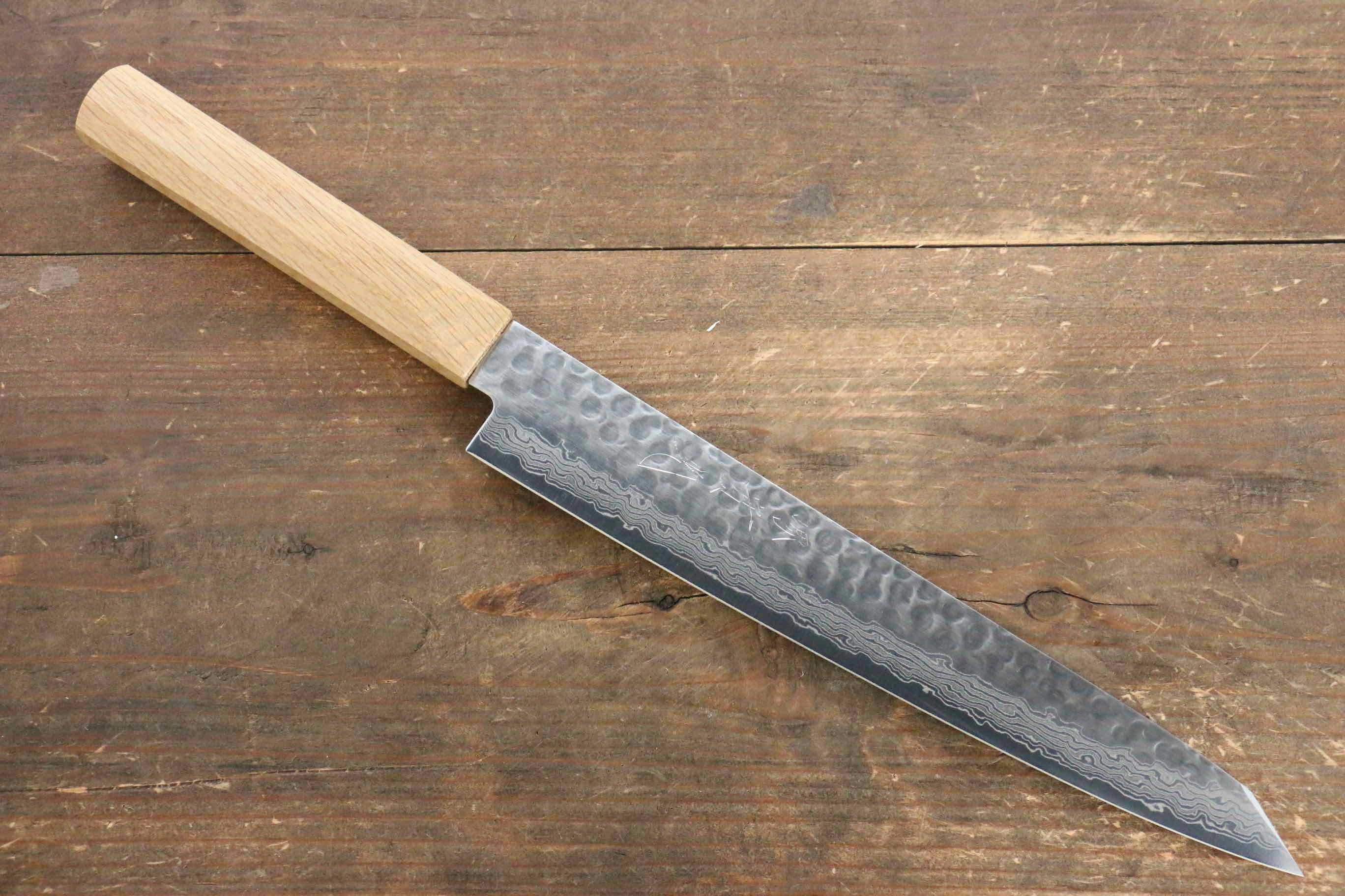 Premium Jikko VG10 17-Layer Sujihiki Sushi Knife 230mm with Oak Handle - Perfect for Slicing Sashimi, Sushi Rolls & Japanese Cuisine