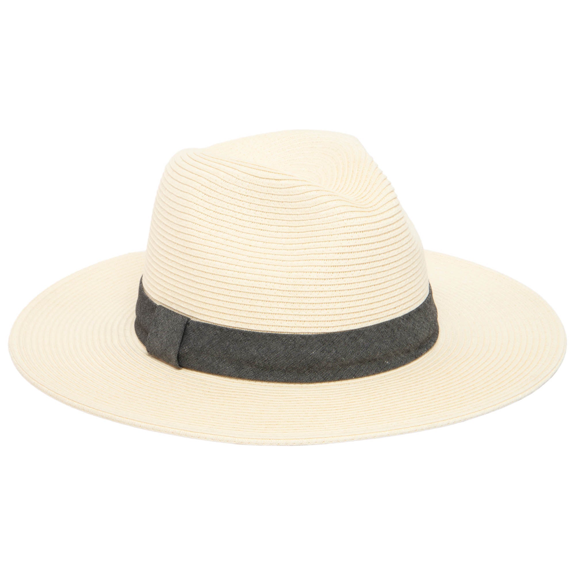 Ultrabraid Fedora Hat with Chambray Band - Stylish Summer Sun Hat for Men & Women | Perfect for Beach, Outdoor Adventures & Fashion Statements (UBM4457)