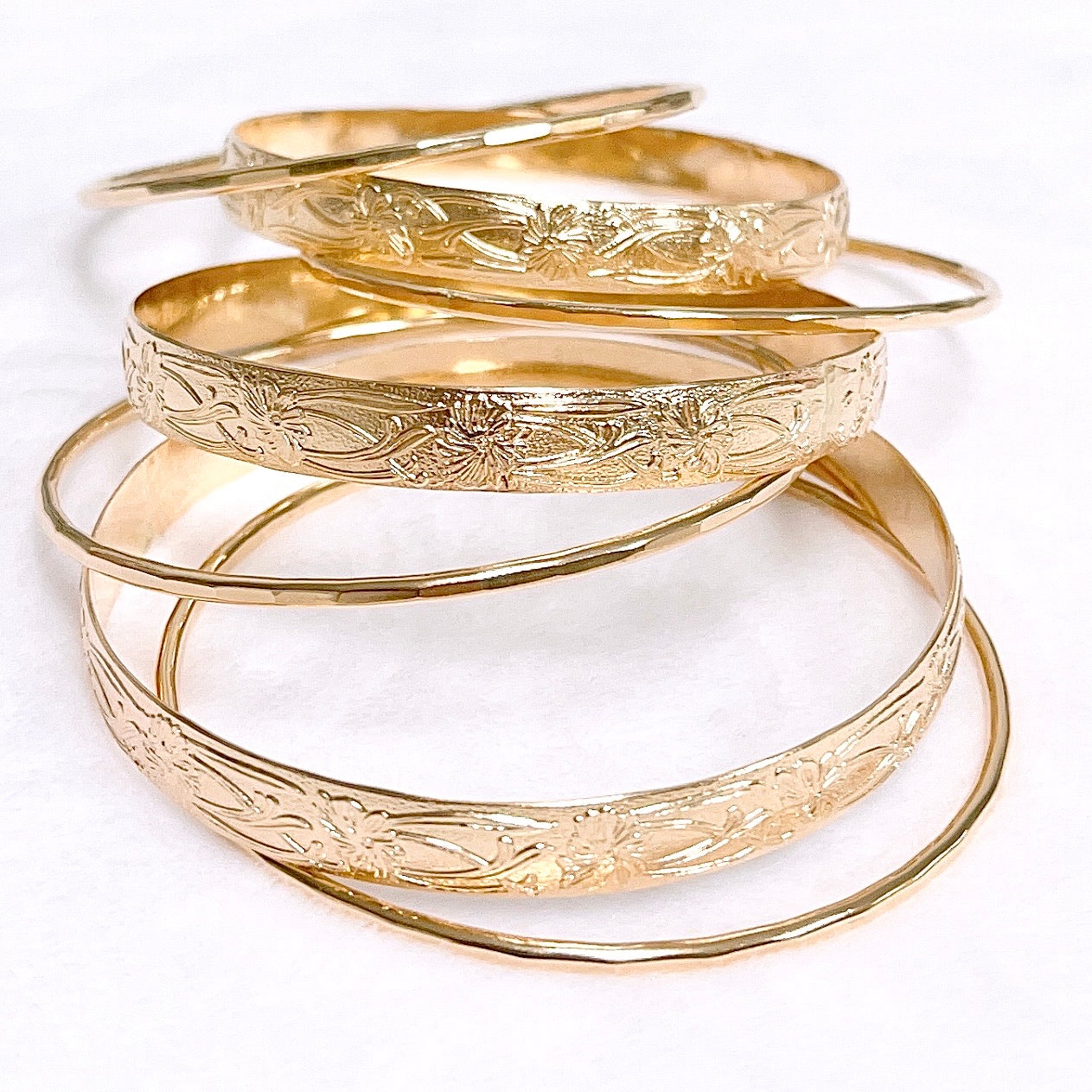 ATHENA 8mm Heirloom Bangles Set (B550) - Elegant Stackable Bracelets for Women, Perfect for Weddings, Parties & Everyday Wear