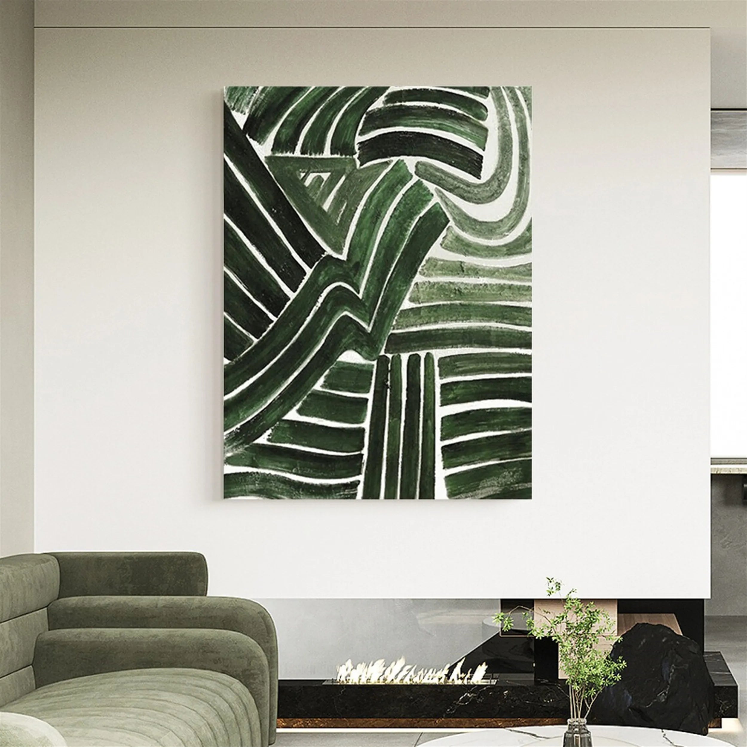 Blue & Green Abstract Wall Art Print #BG035 - Modern Home Decor for Living Room, Bedroom & Office