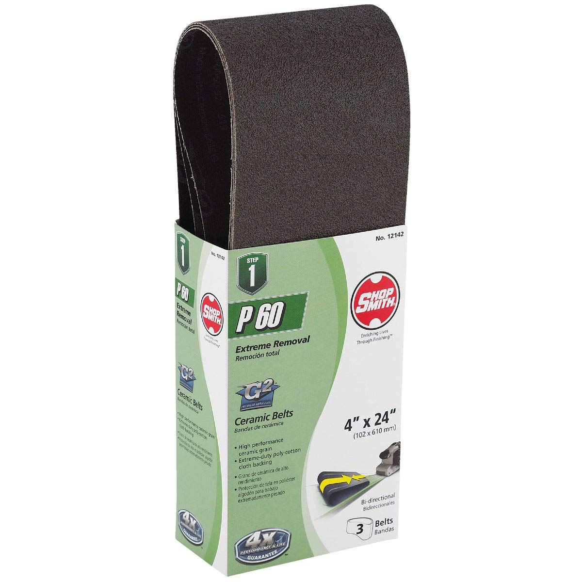 Ali Industries Premium Ceramic Sanding Belt (12142) - Durable Abrasive Belt for Wood, Metal & Paint Sanding - Perfect for DIY Projects & Professional Workshops